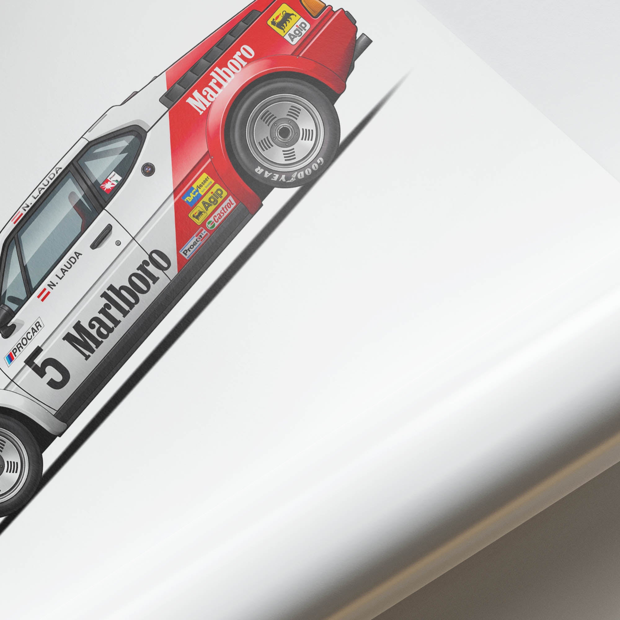 BMW M1 Procar Poster – 1979 Niki Lauda Marlboro Racing Livery Wall Art