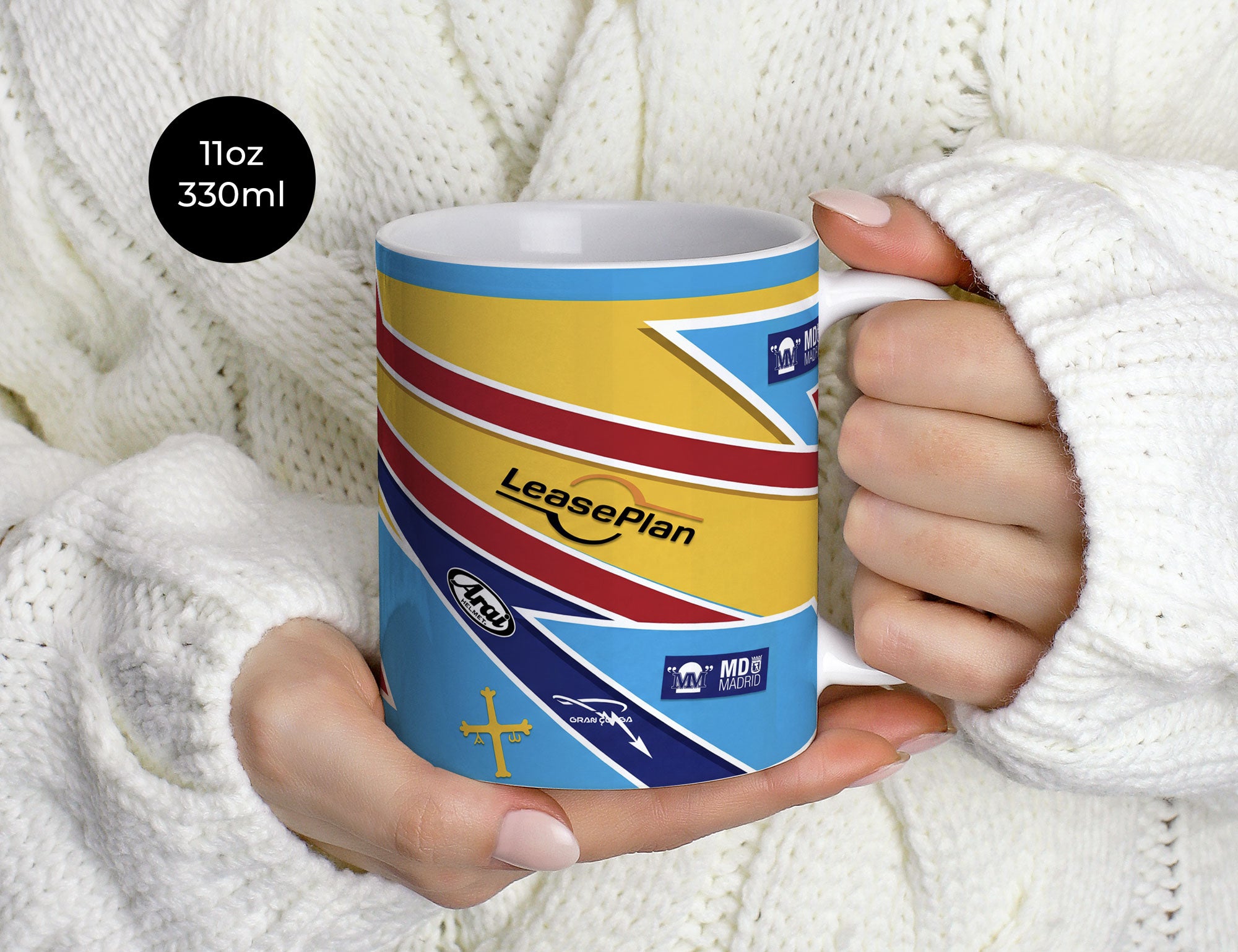 Fernando Alonso Helmet Mug – 2005 F1 World Champion Racing Ceramic Cup