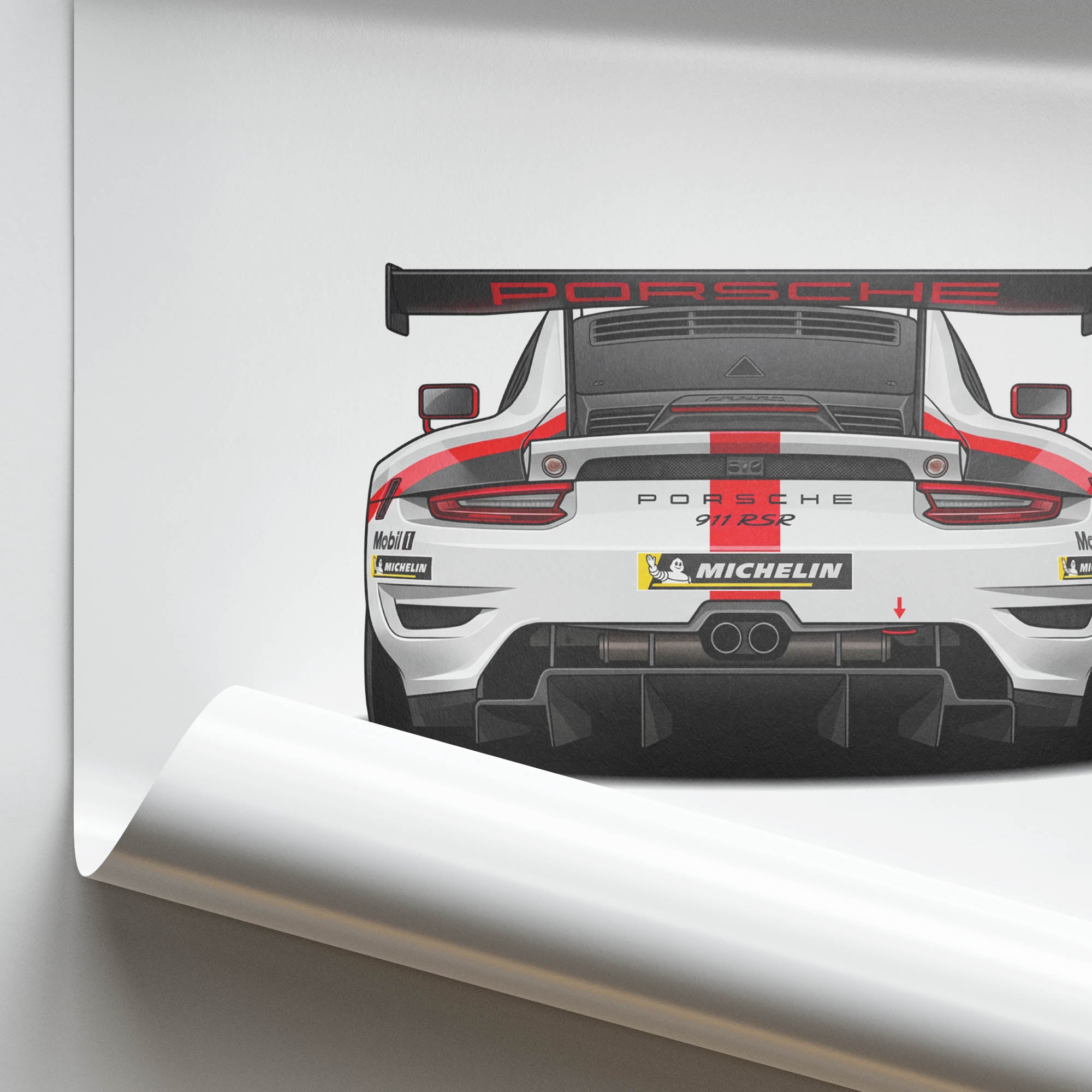 2019 Porsche 911 RSR 19 Porsche Factory – Car Print (Back)