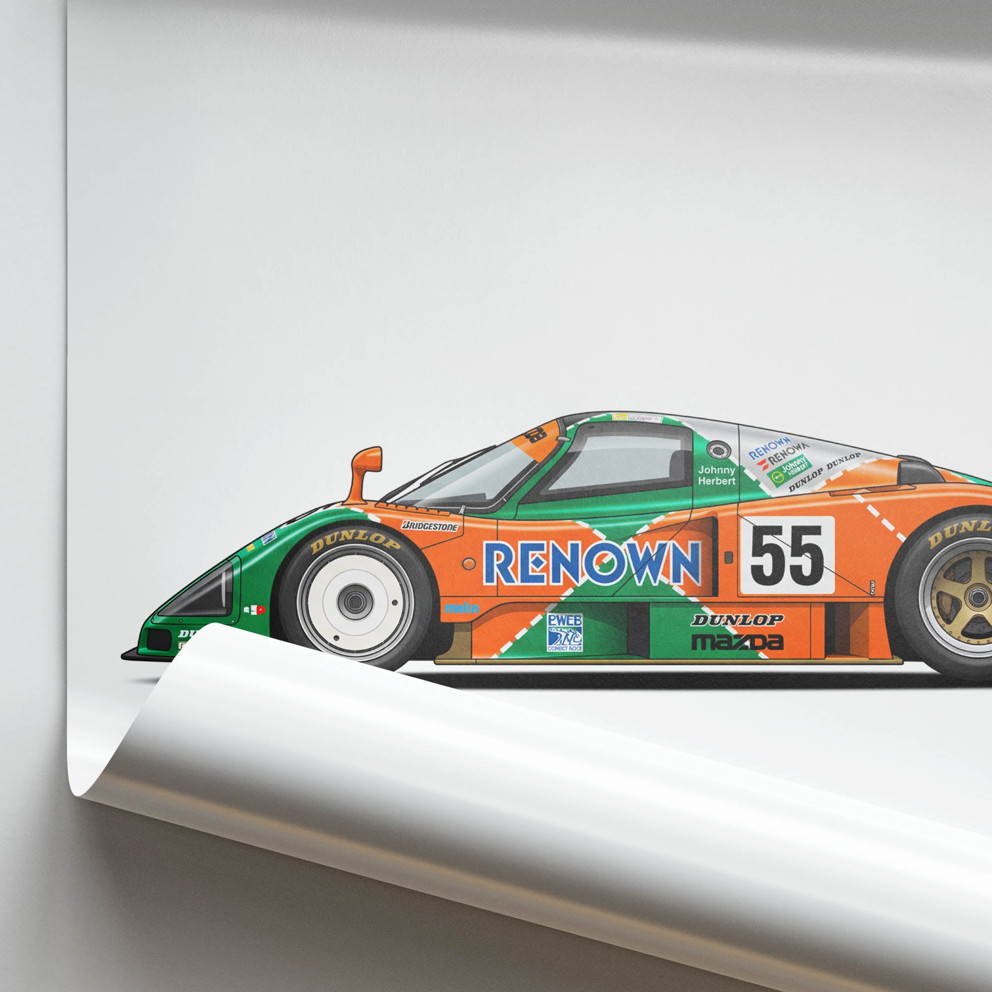 1991 Mazda 787B 55 Johnny Herbert – Car Print