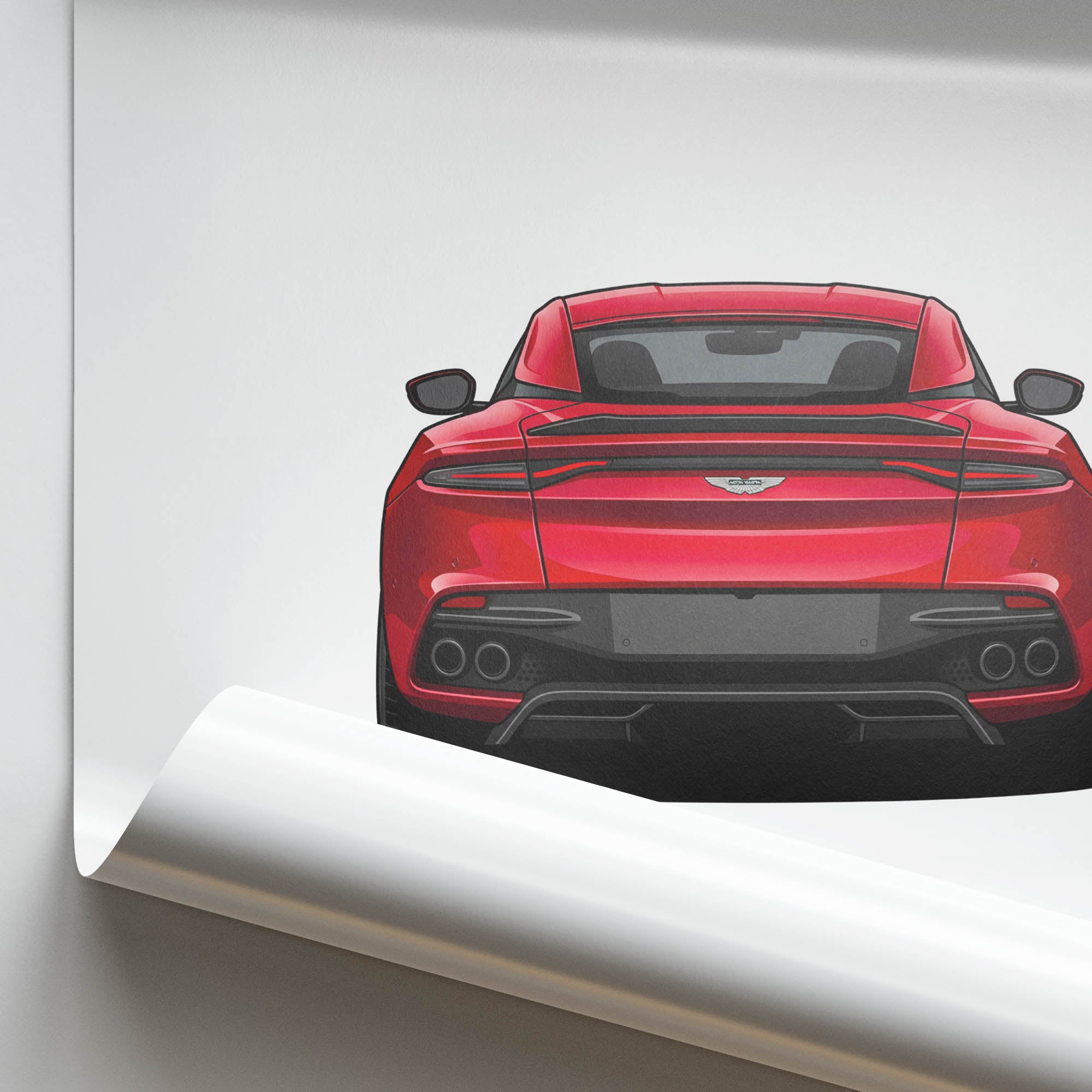Aston Martin DBS Superleggera - 2019 Hyper Red Sports Car Wall Art Poster