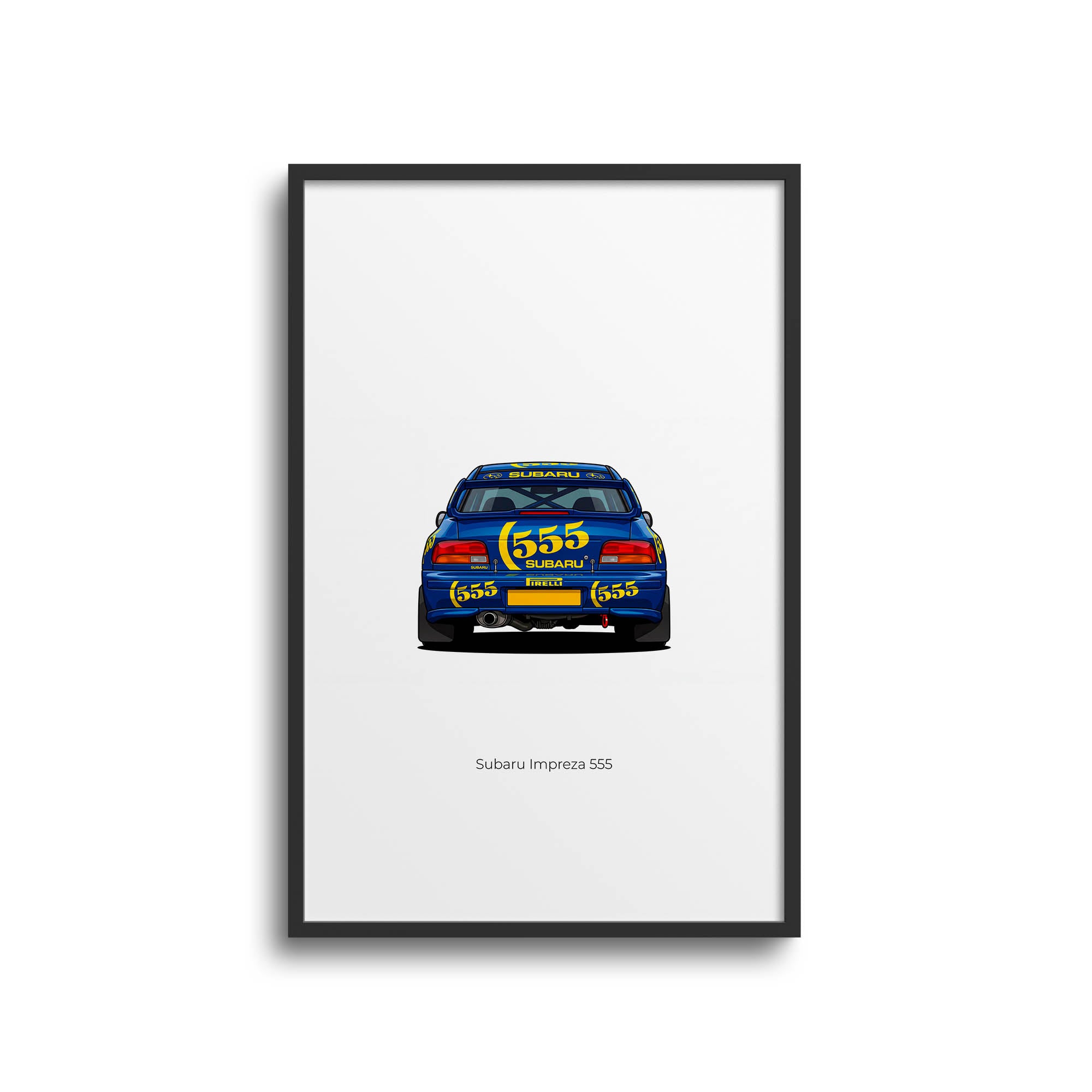 Subaru Impreza Poster – 1995 Rally Car Print With Blue Yellow Livery Artwork