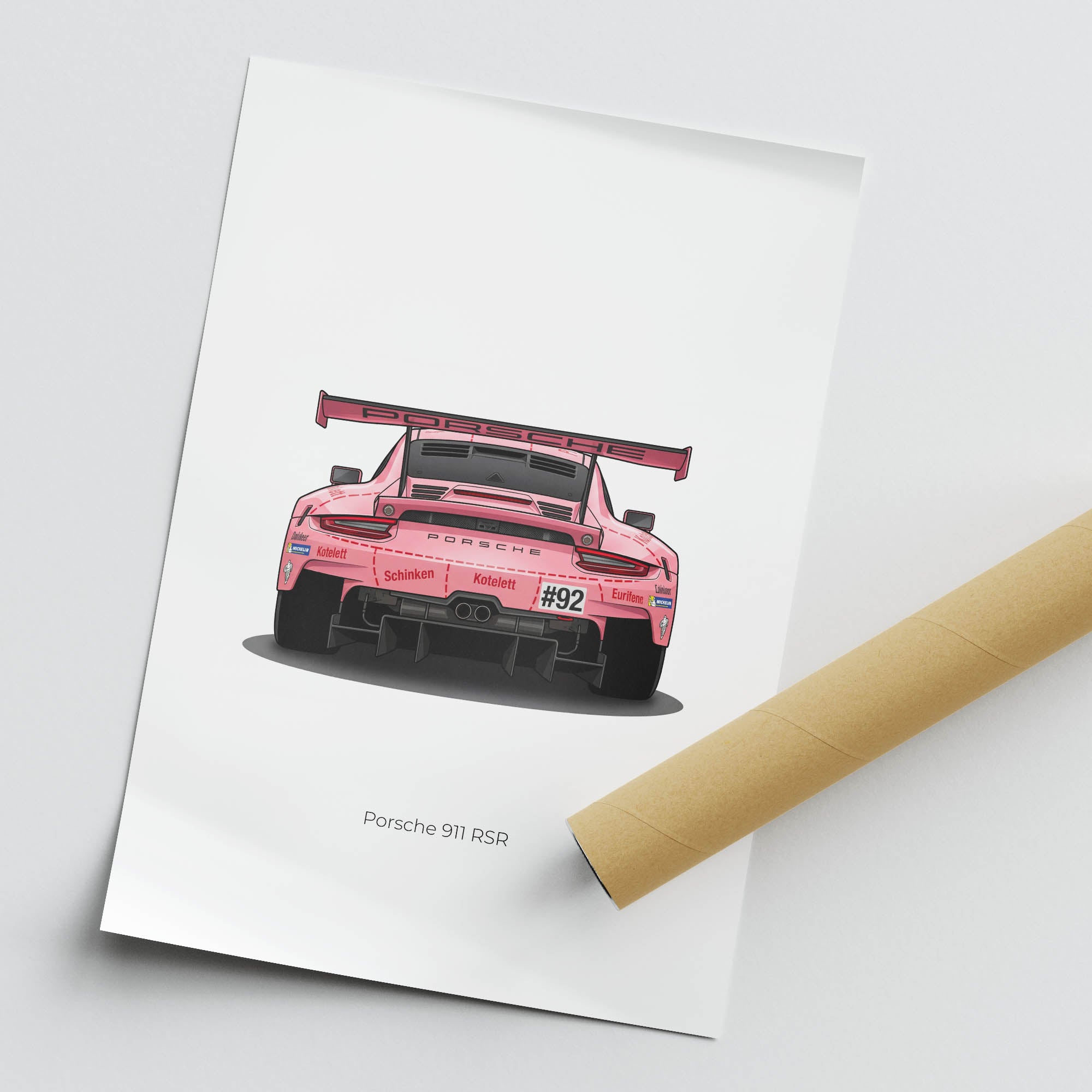 2018 Porsche 911 RSR – Car Print (Back)