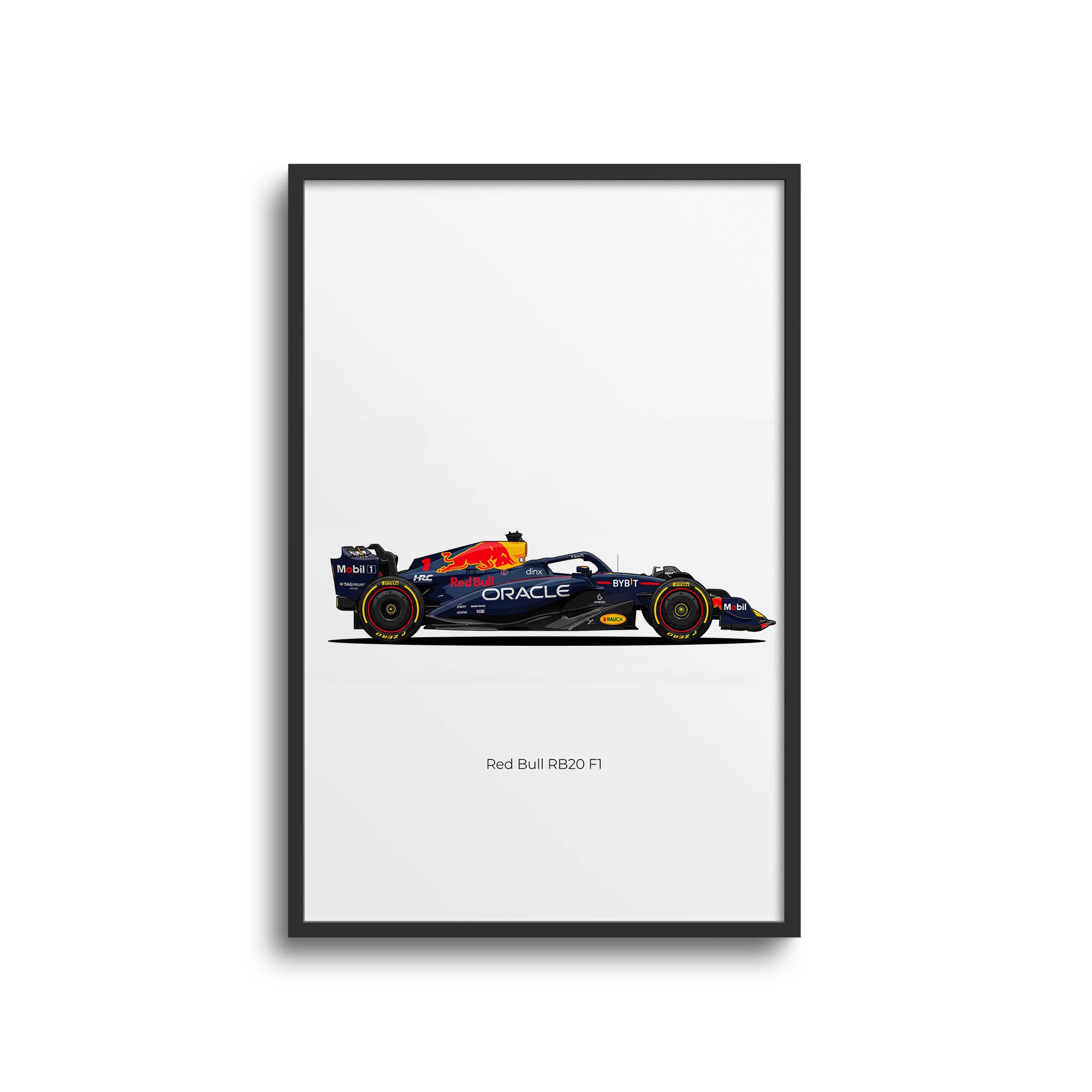 2024 Red Bull RB20 Max Verstappen Navy – Car Print (Side)