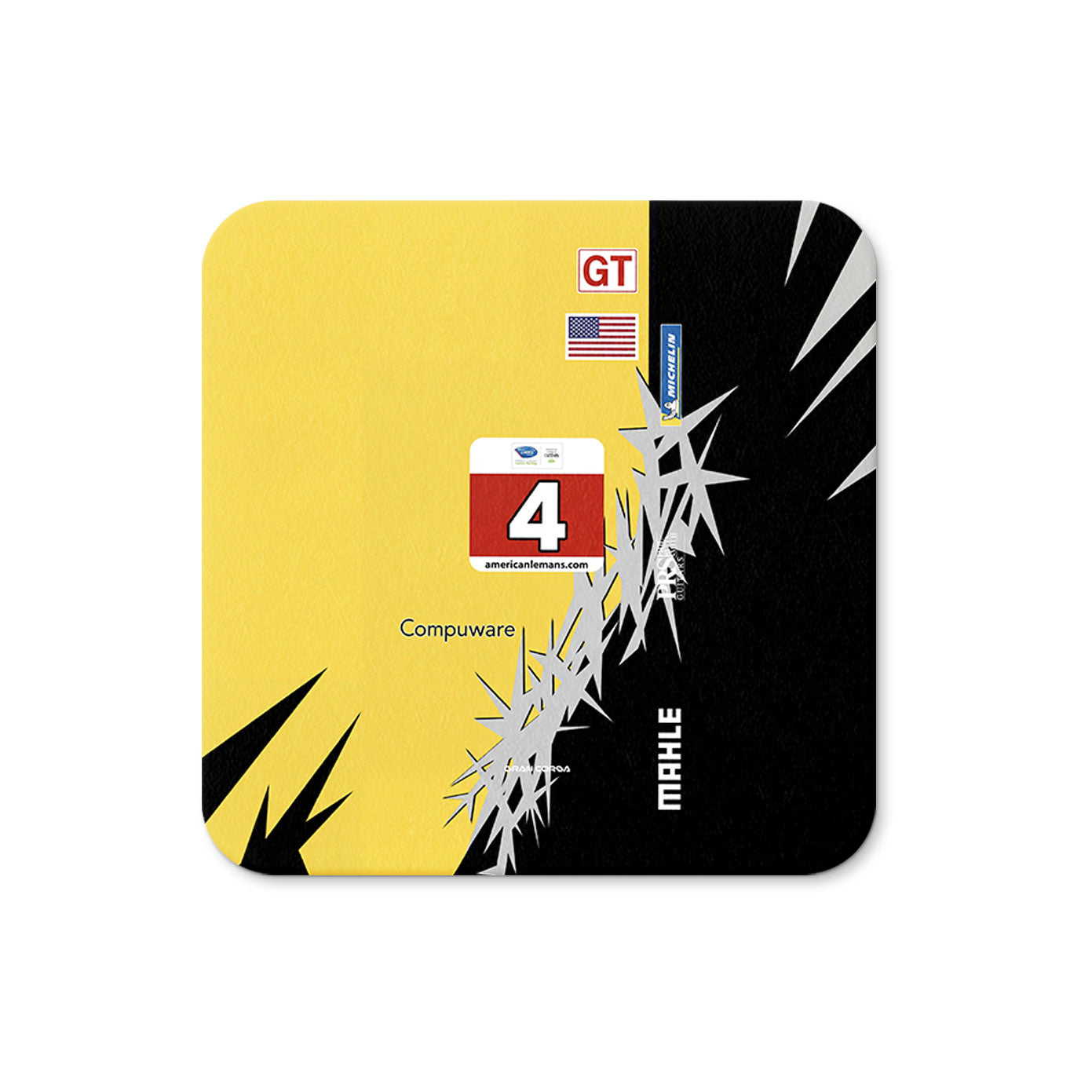 Corvette C6R Coaster – ALMS Drink Coaster | Racing Car Table Surface Protector