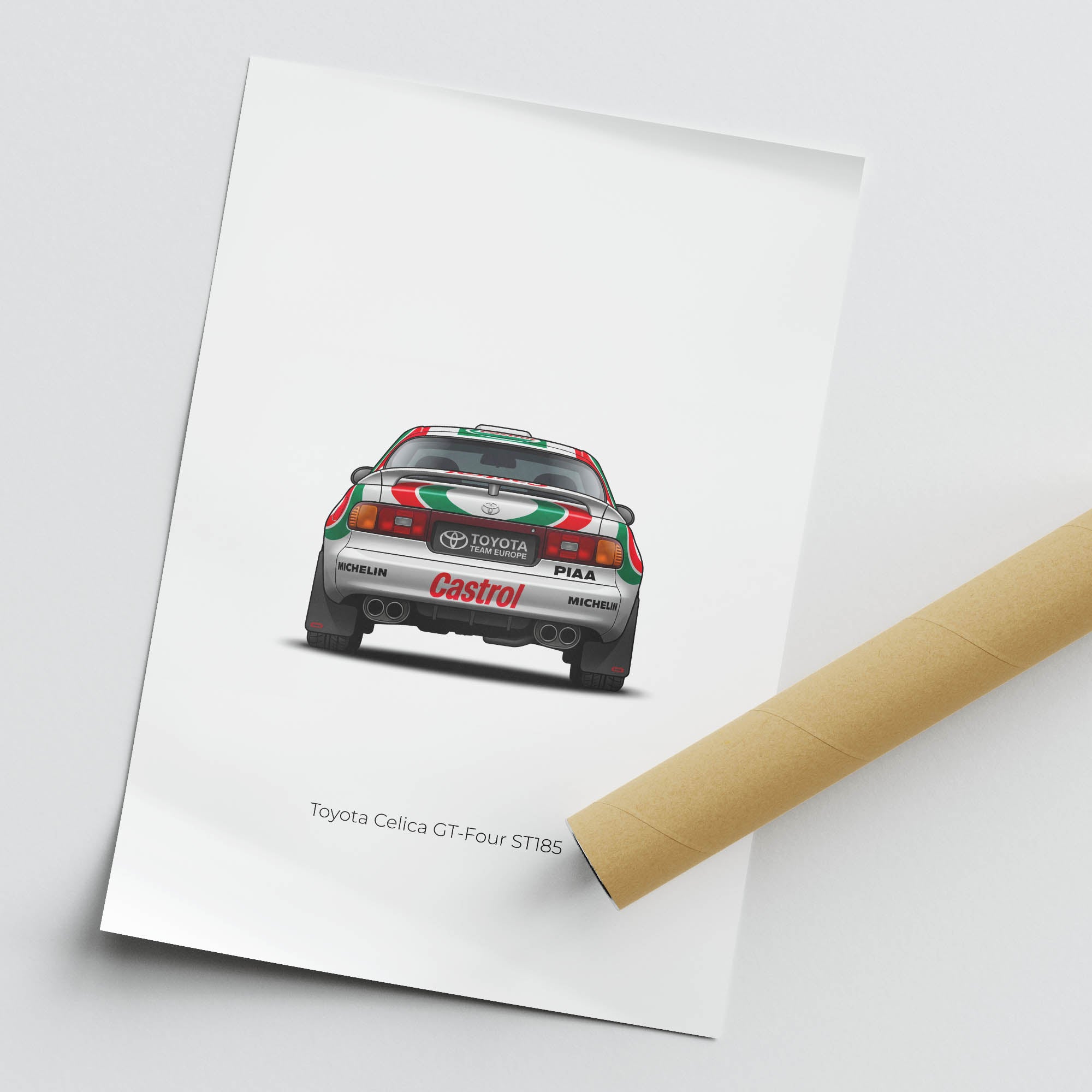 Toyota Celica Poster - 1992 ST185 Rally Car Print Featuring Carlos Sainz Castrol Livery
