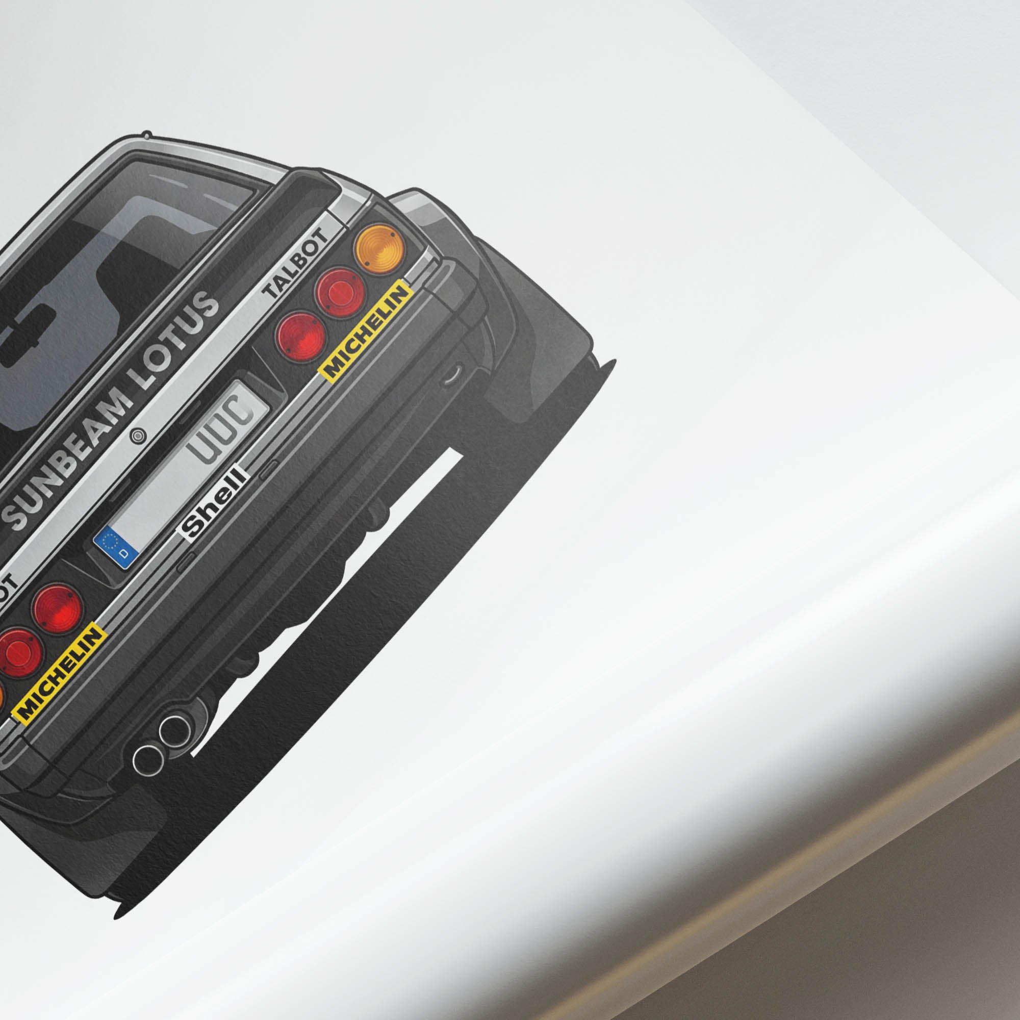 Talbot Sunbeam Poster – 1981 Rally Car Wall Decor With Black Silver Livery