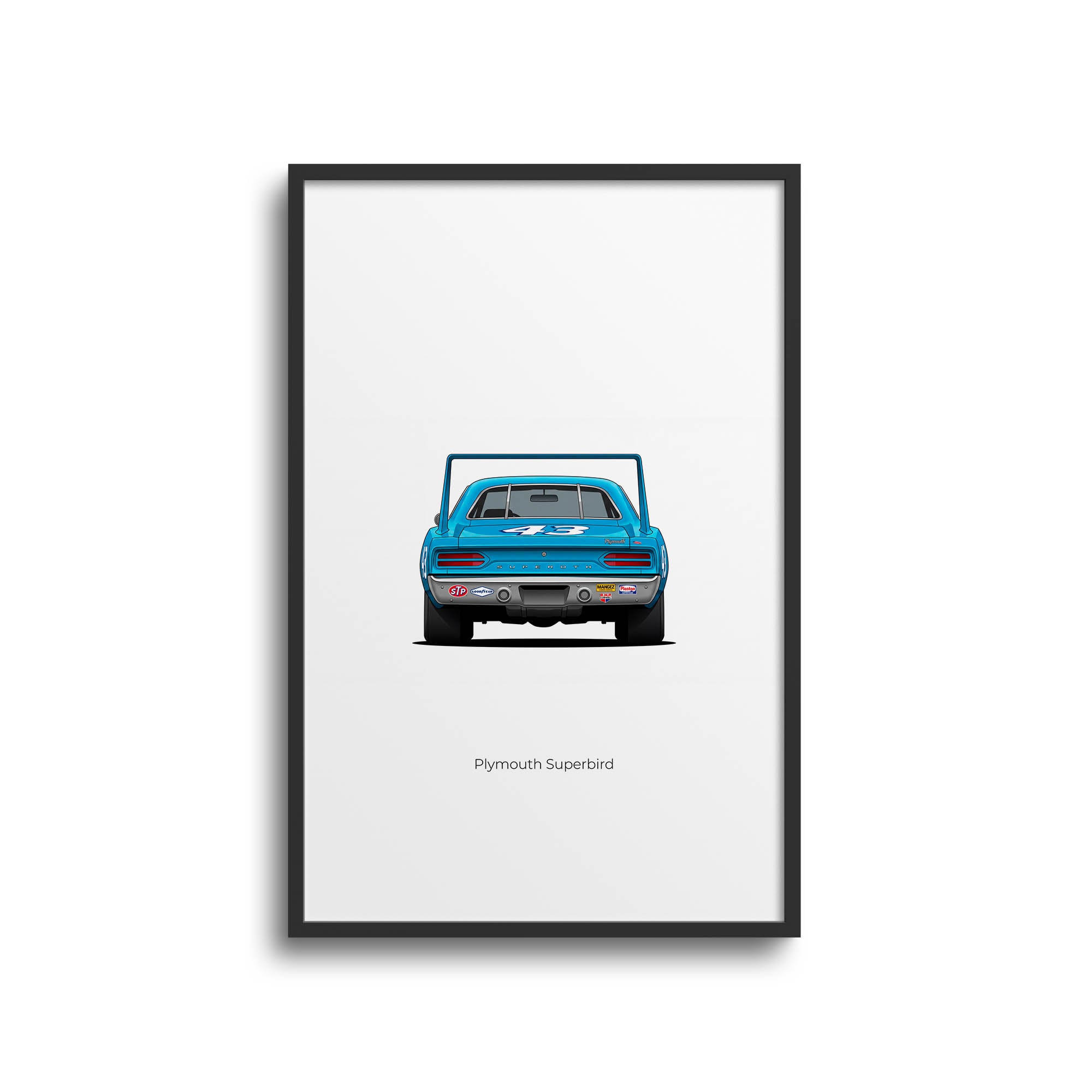 1970 Plymouth Superbird Richard Petty – Car Print (Back)