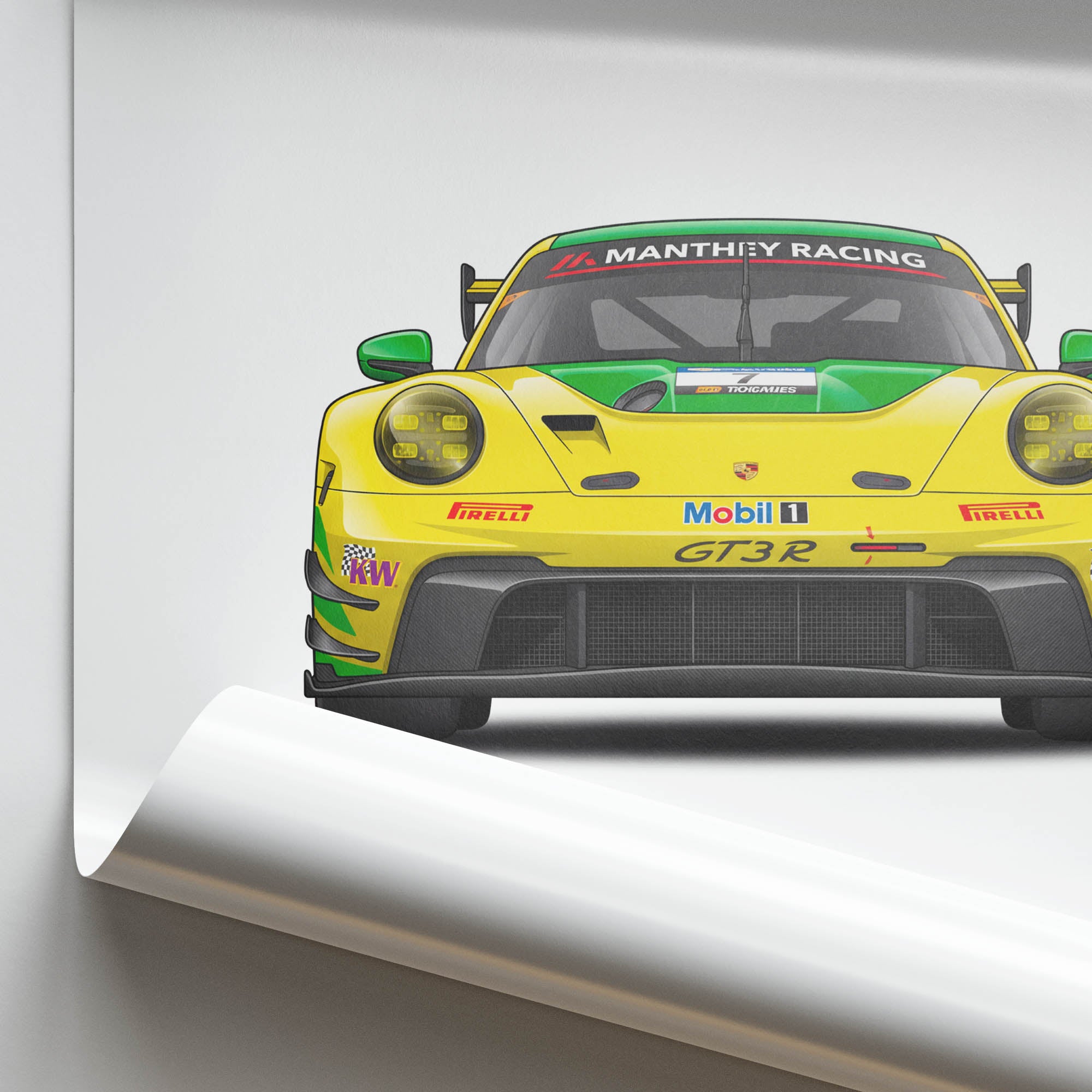2023 Porsche 911 GT3 R 992 Manthey – Car Print (Front)