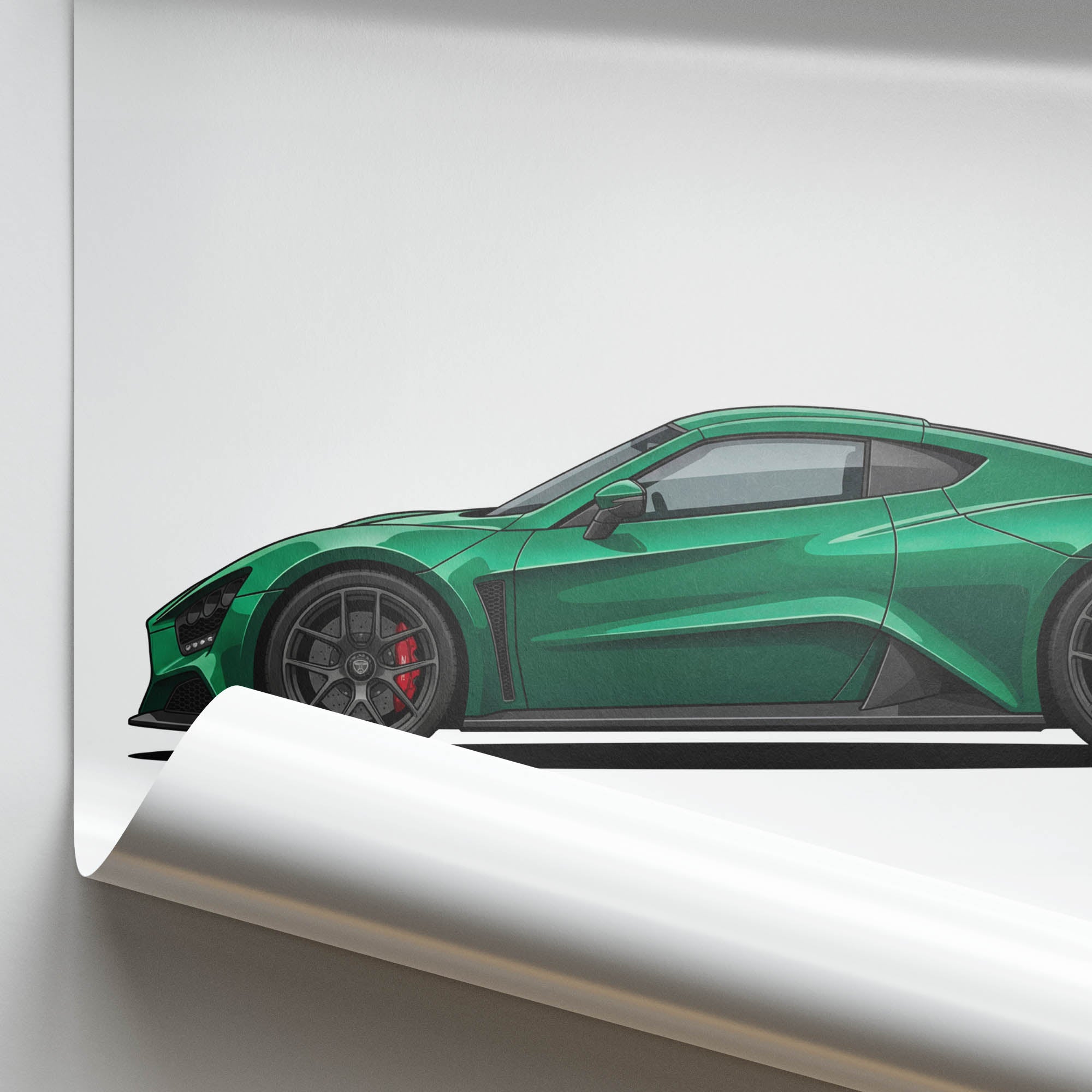 Zenvo Aurora Poster – 2024 Exotic Car Art | Green Sports Car Wall Art Print