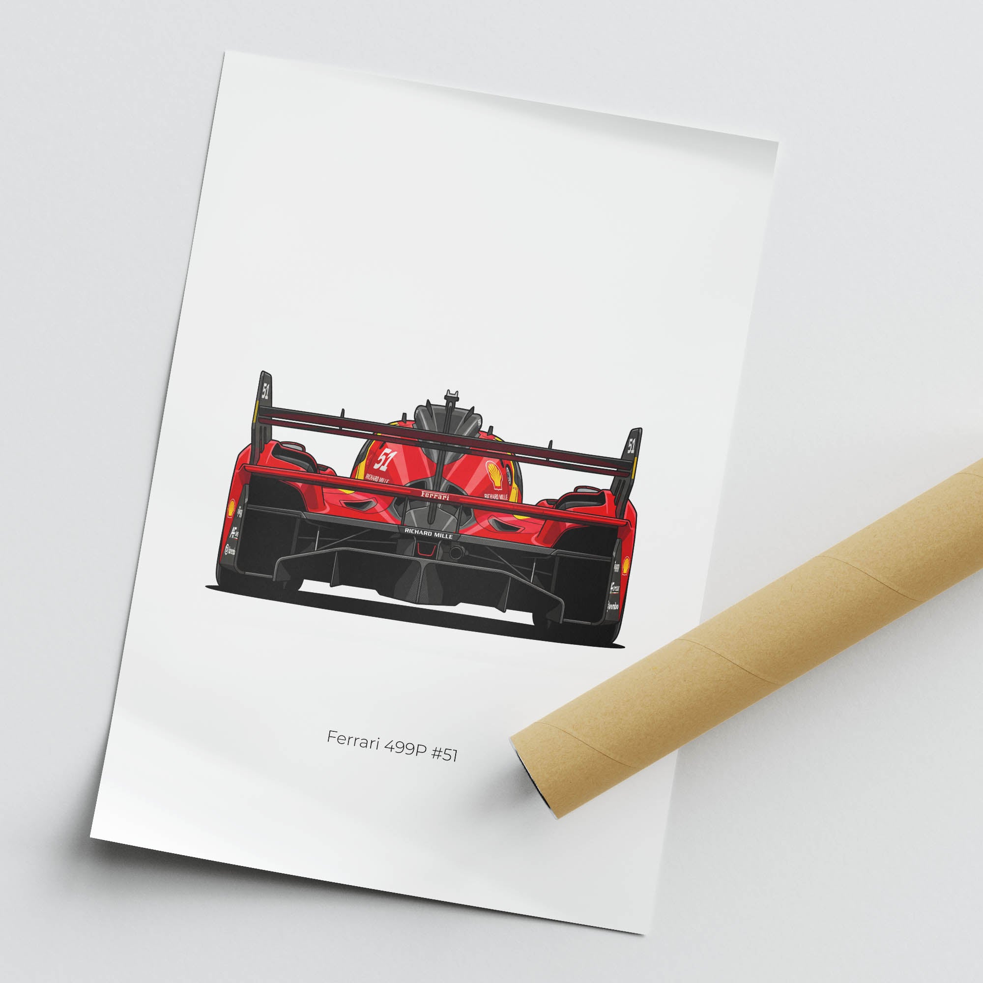 2023 Ferrari 499P 51 Alessandro Pier Guidi – Car Print