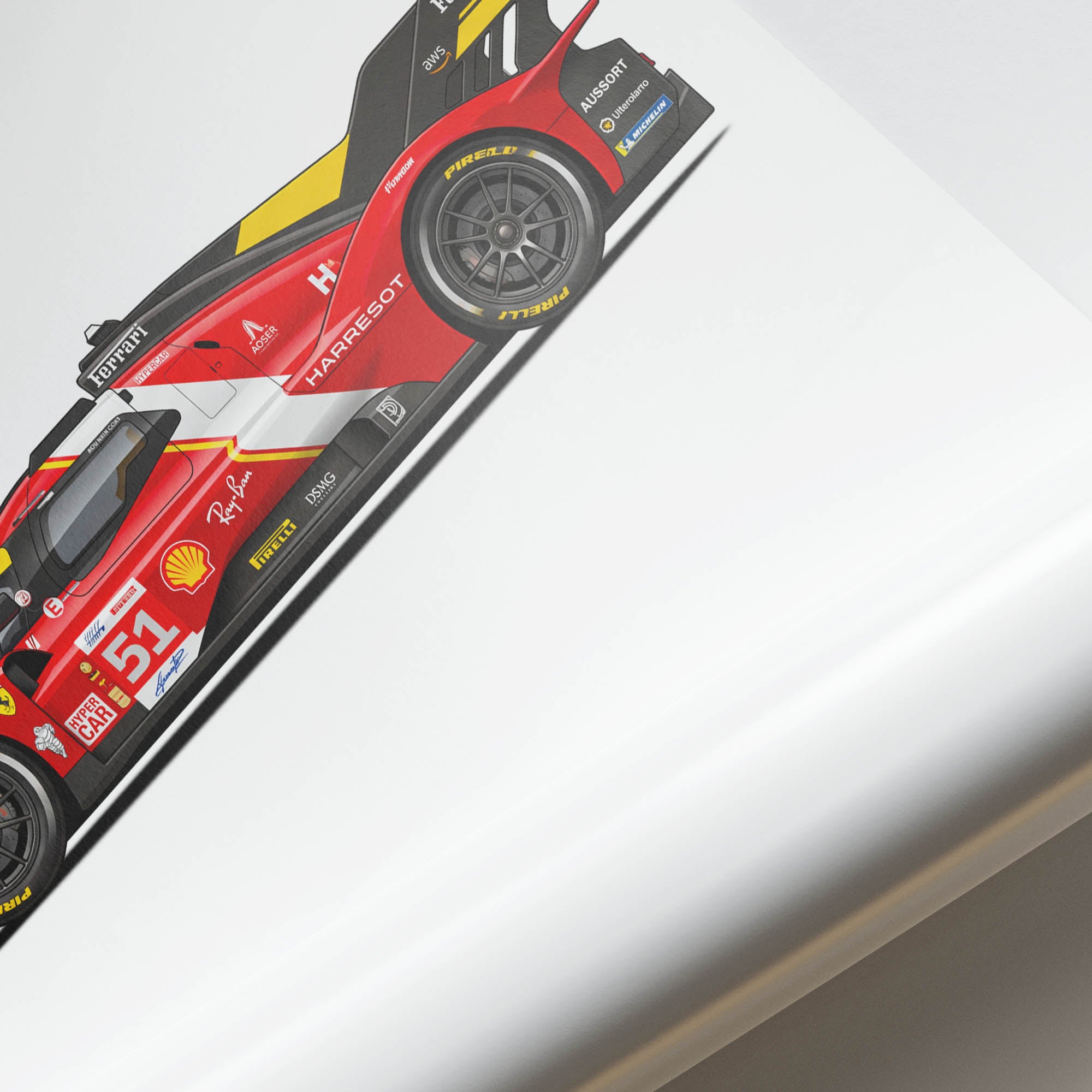 2023 Ferrari 499P 51 Alessandro Pier Guidi – Car Print