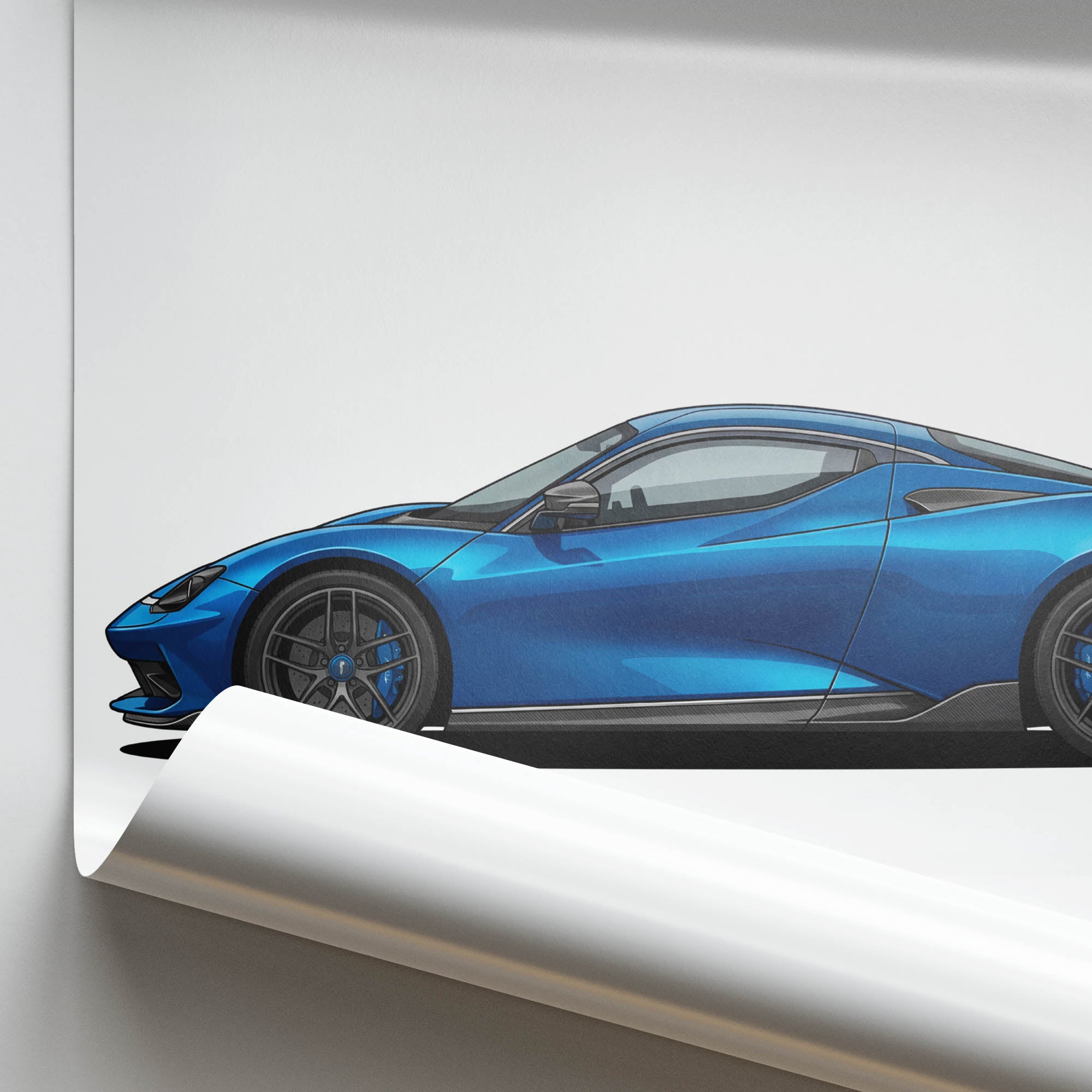 Pininfarina Battista Poster - 2021 Electric Hypercar Side View Art Print