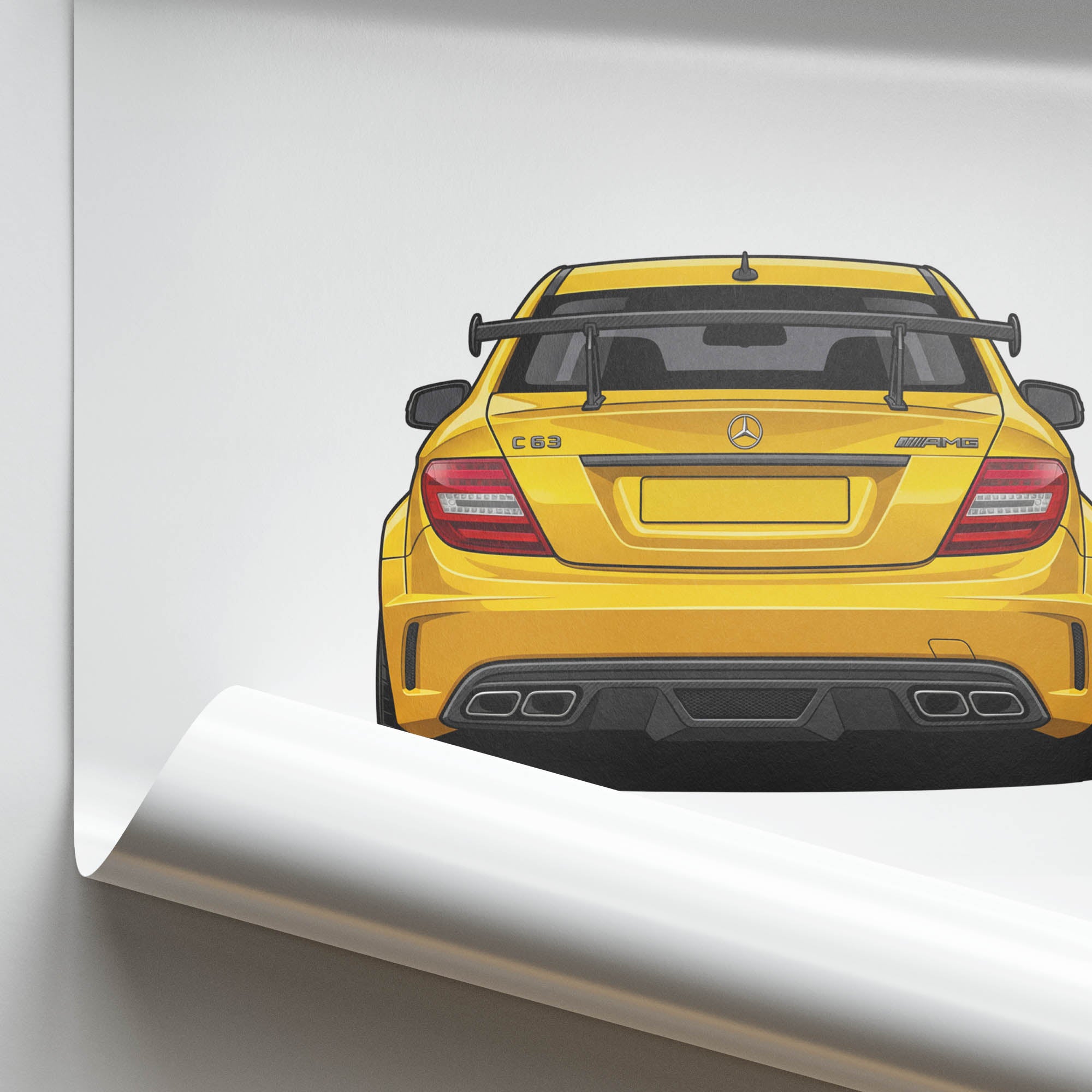 2012 Mercedes-Benz C63 AMG Coupe – Car Print (Back)