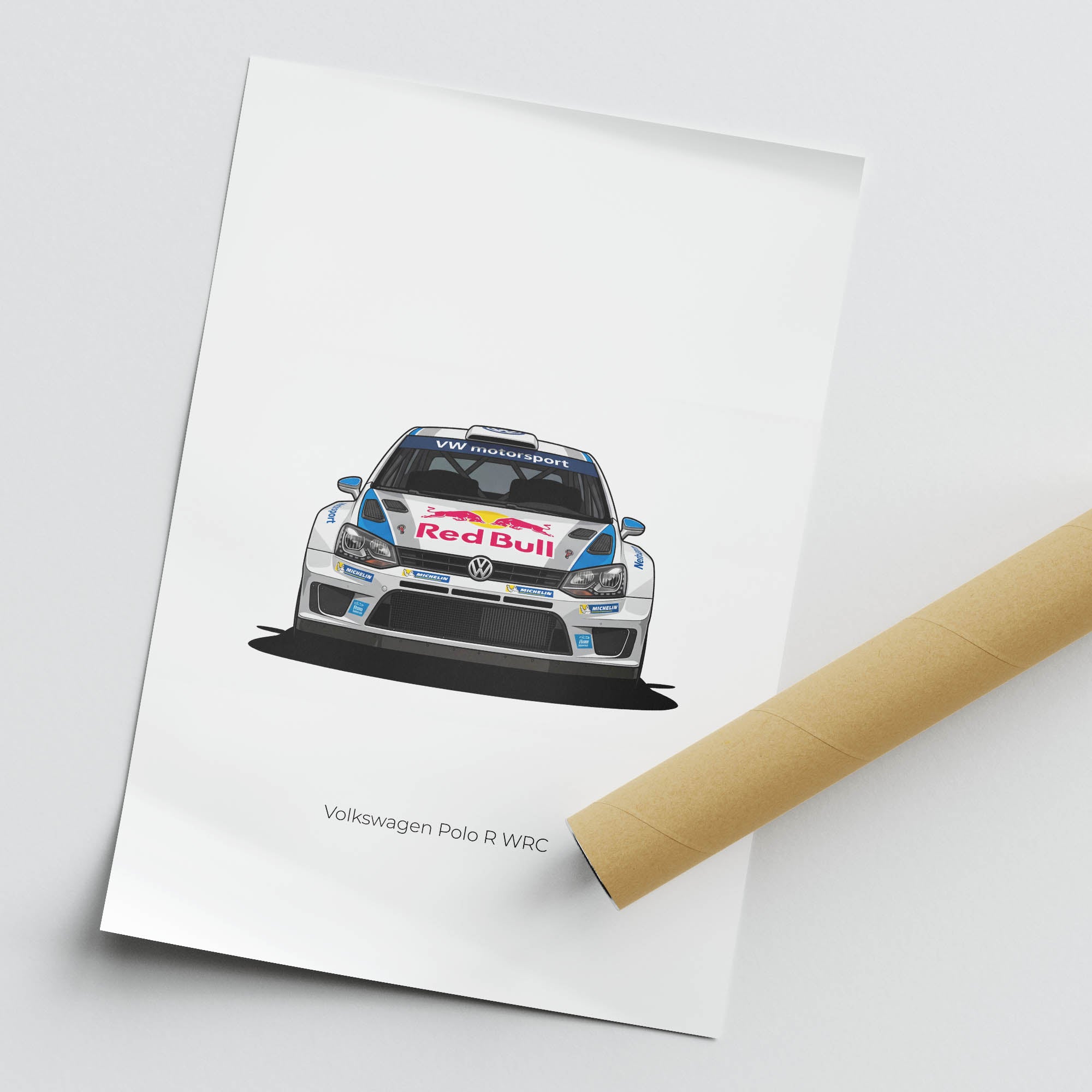 Volkswagen Polo Poster - 2013 Polo R Red Bull Livery Rally Car Print