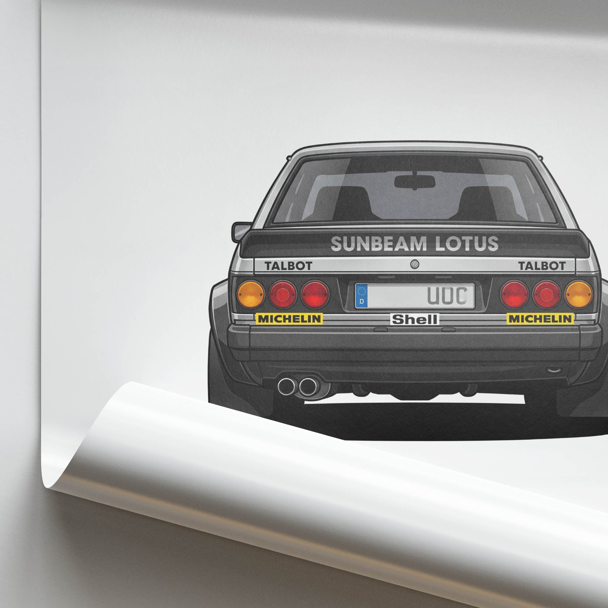 Talbot Sunbeam Poster – 1981 Rally Car Wall Decor With Black Silver Livery