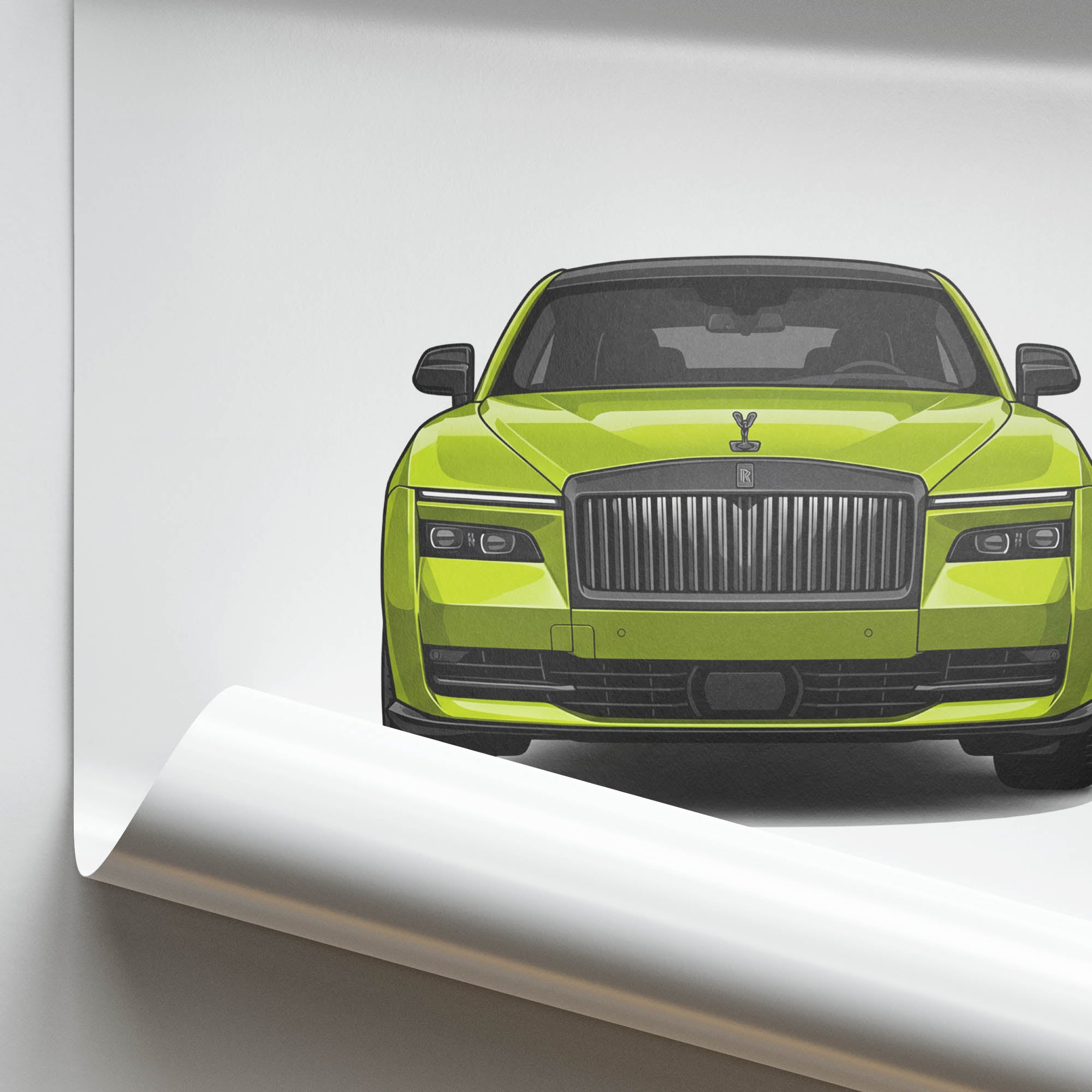 2024 Rolls Royce Spectre Chartreuse – Car Print (Front)
