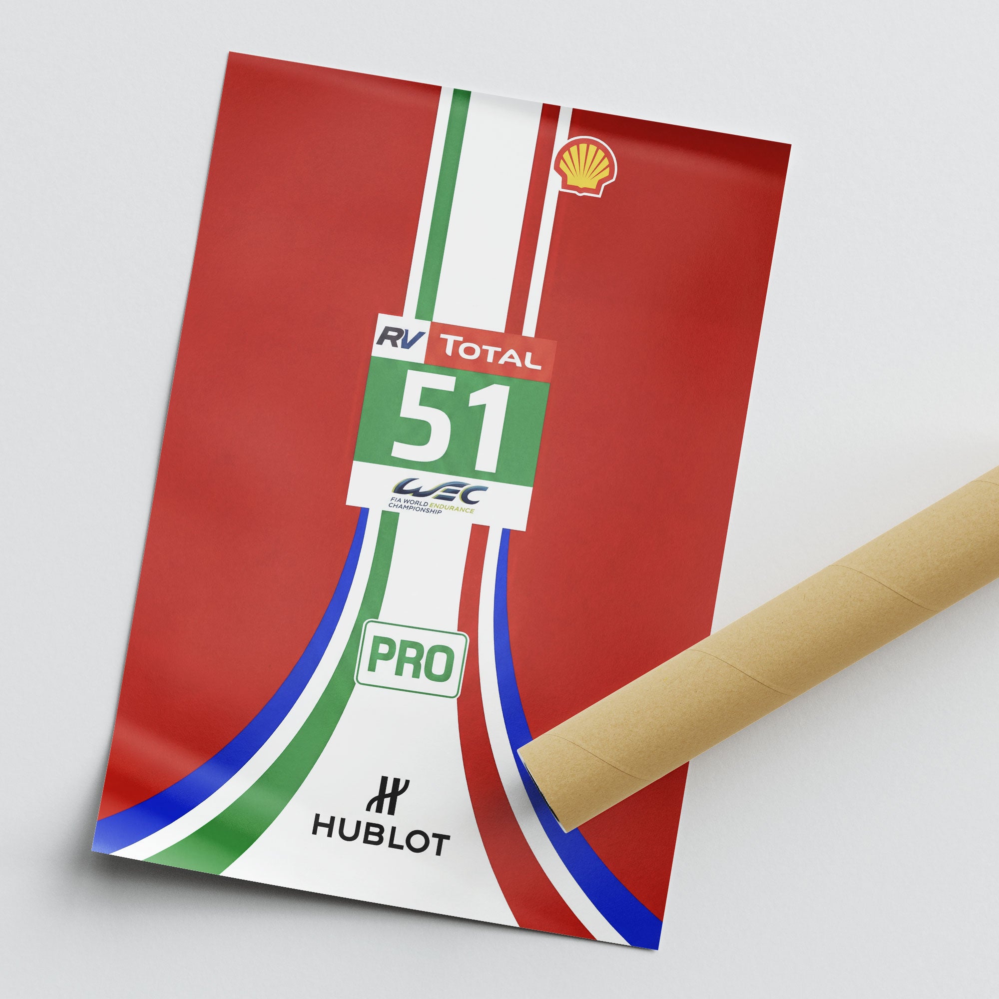 488 GTE LM Poster - Le Mans Racing Wall Art | Ferrari 488 Print Decor