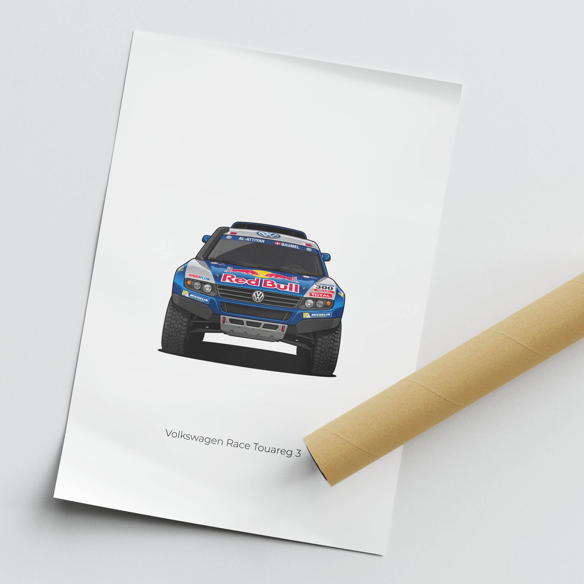 Volkswagen Race Touareg 2011 Dakar Rally Poster - Blue Bull Livery Print