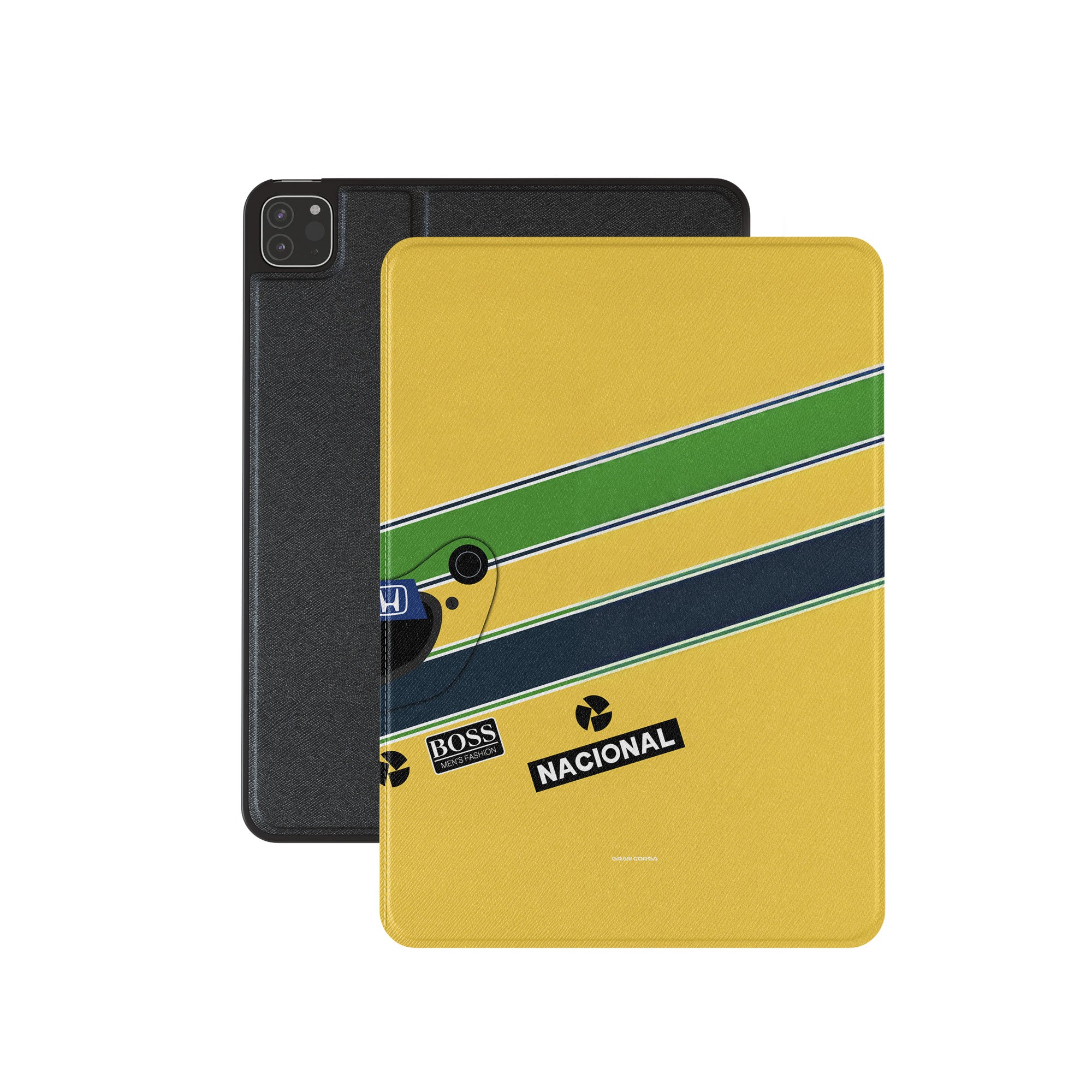 Ayrton Senna iPad Case – McLaren F1 Helmet Design, Durable Scratch Resistant Cover