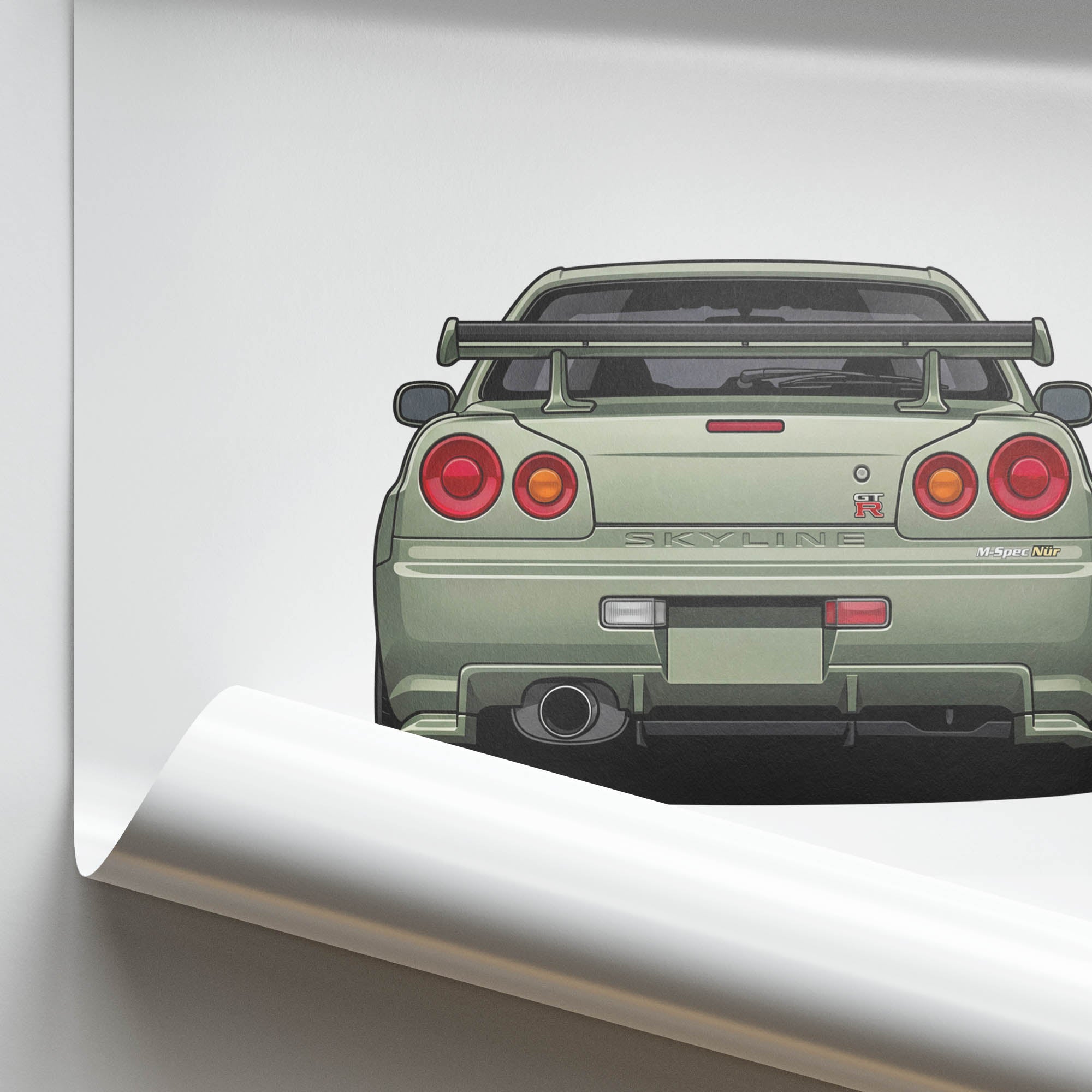2001 Nissan Skyline GT R R34 M Spec N R – Car Print (Back)