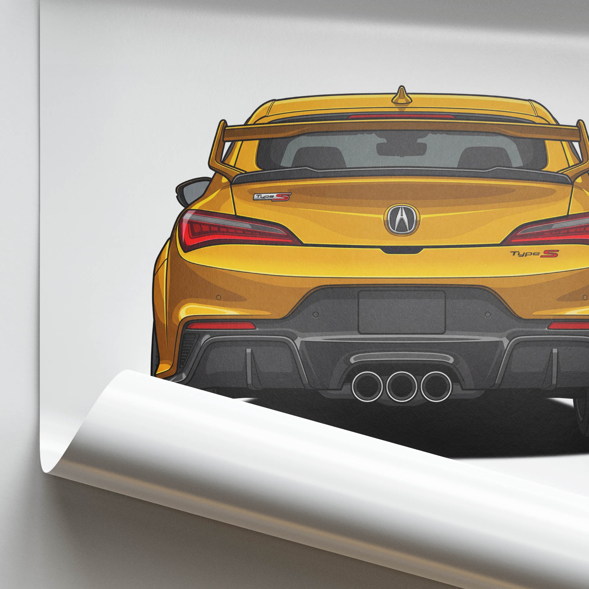 2024 Acura Integra Type S Tiger Eye – Car Print (Back)