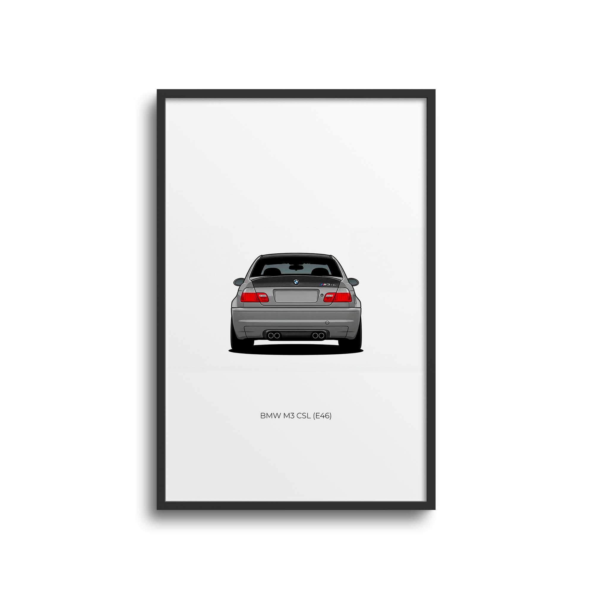 BMW M3 CSL Poster - 2003 Silver Grey Car Wall Art With Metallic Finish