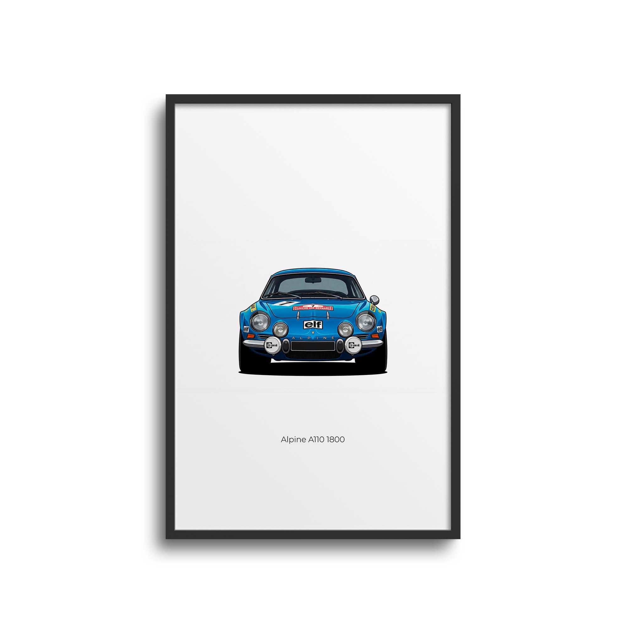Alpine A110 Poster - 1973 Vintage Rally Print With Blue Livery Artwork