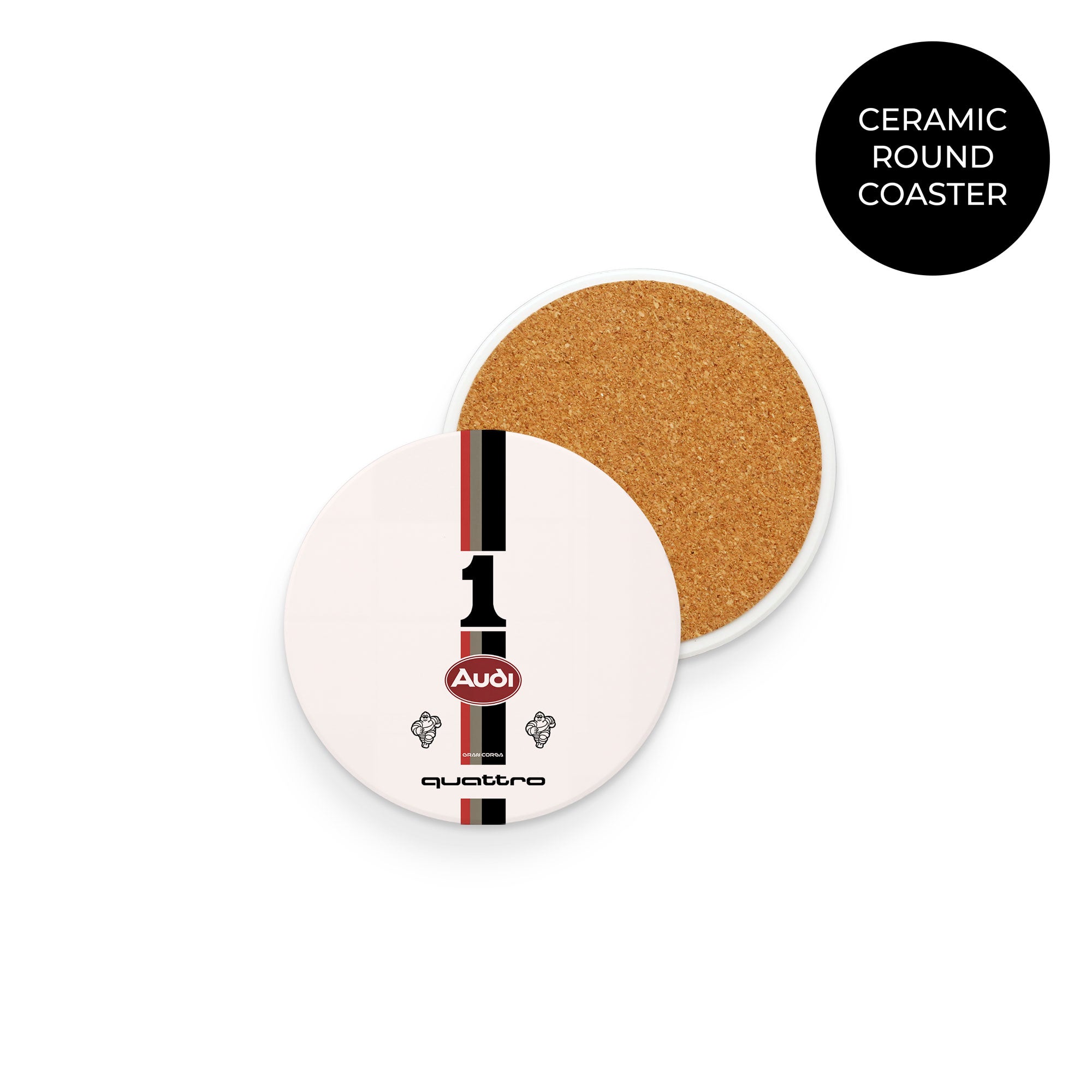 Audi Quattro Coaster – Durable Rally Car Drinkware Table Protector