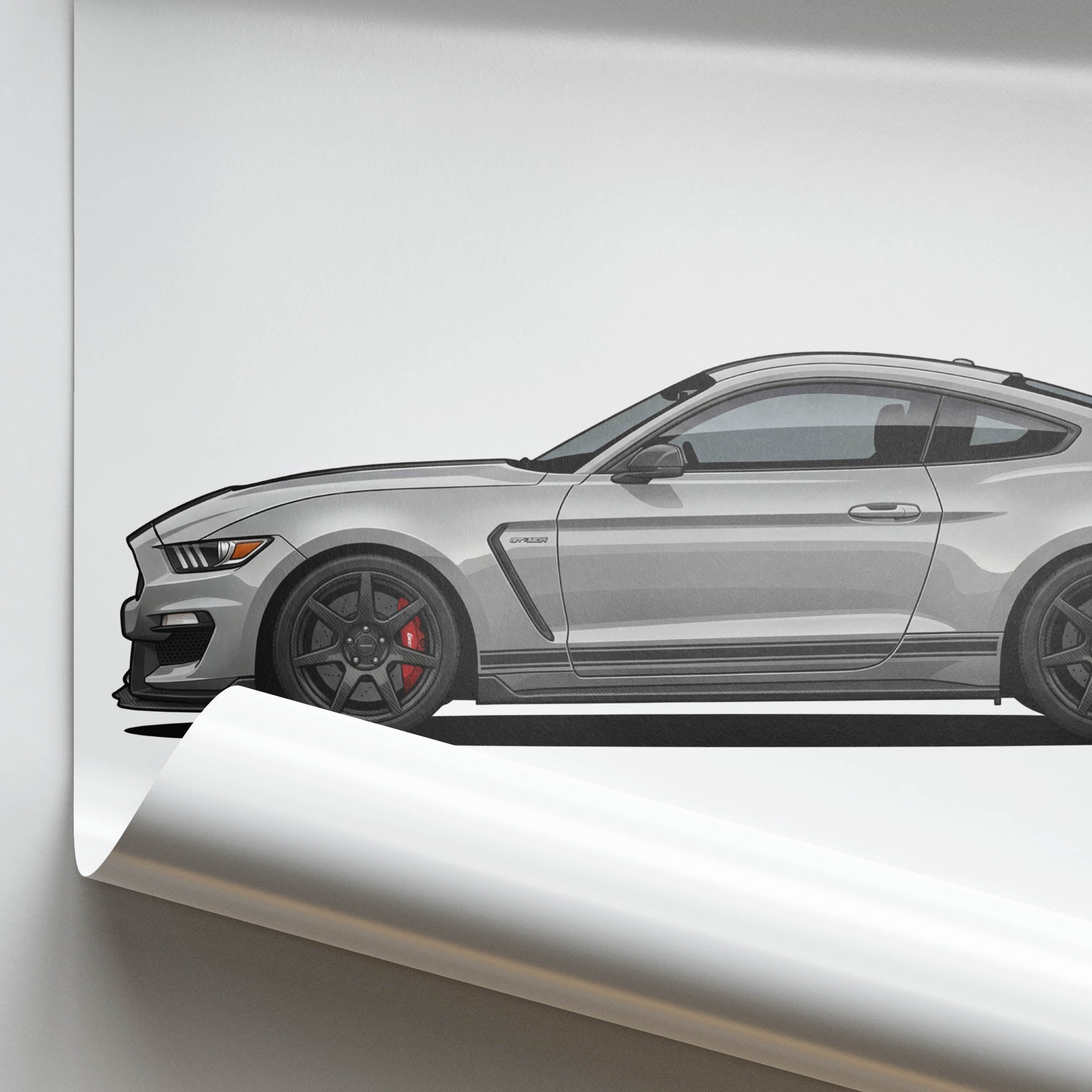 2016 Ford Mustang Shelby GT350R Avalanche – Car Print (Side)