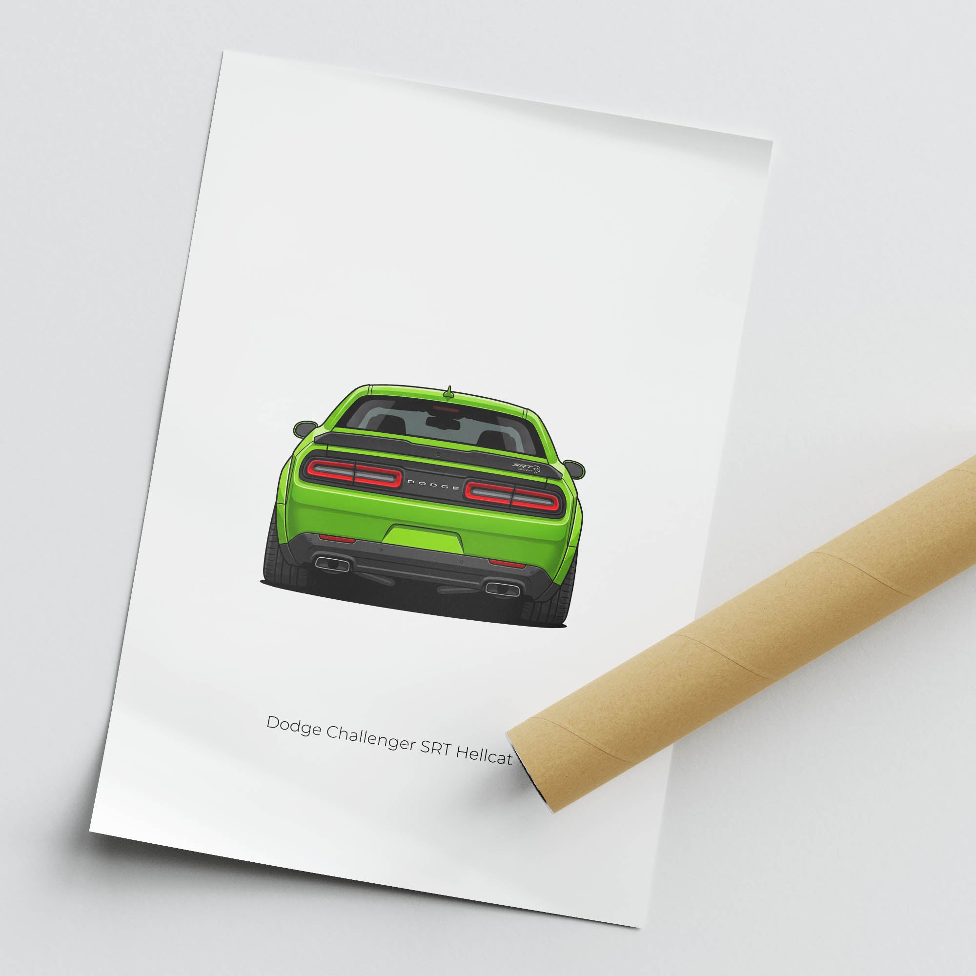 2015 Dodge Challenger SRT Hellcat Sublime – Car Print (Rear)