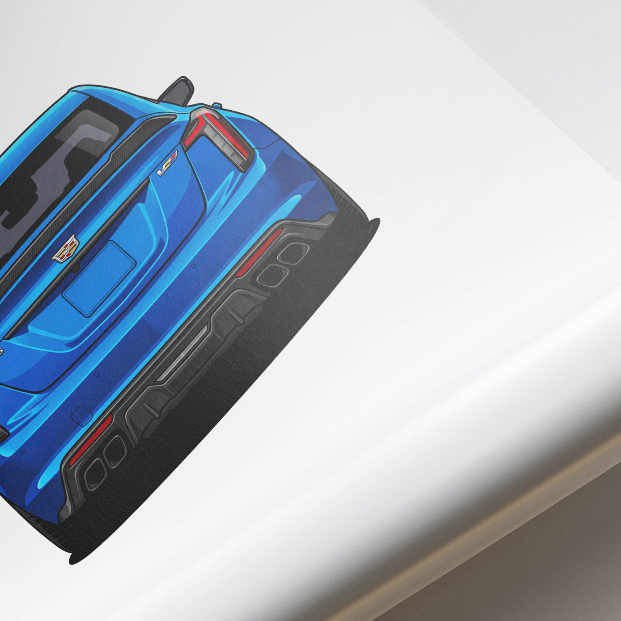 2023 Cadillac Ct5 V Blackwing Electric Blue Back View Poster