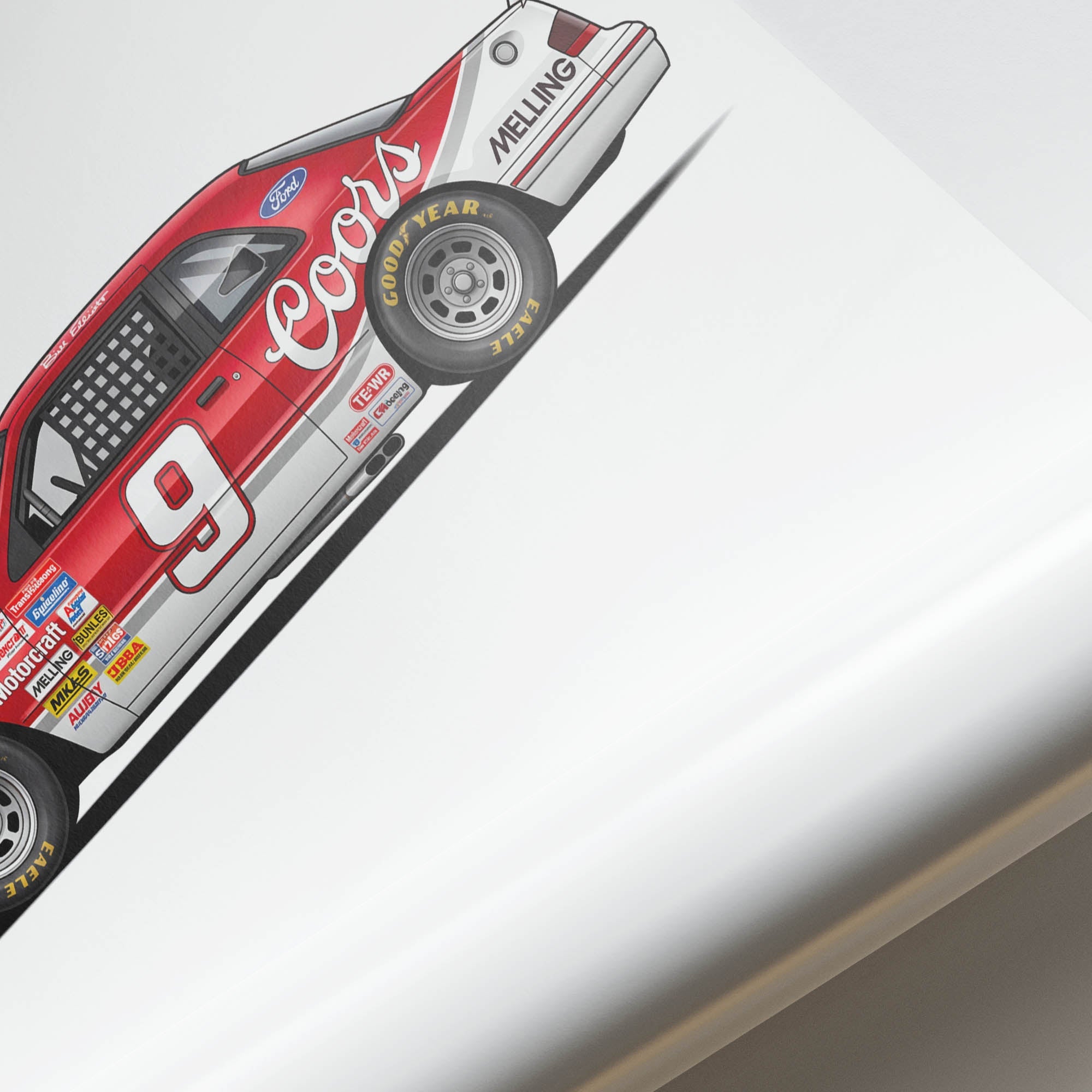 1987 Ford Thunderbird Bill Elliott Coors – Car Print (Side)