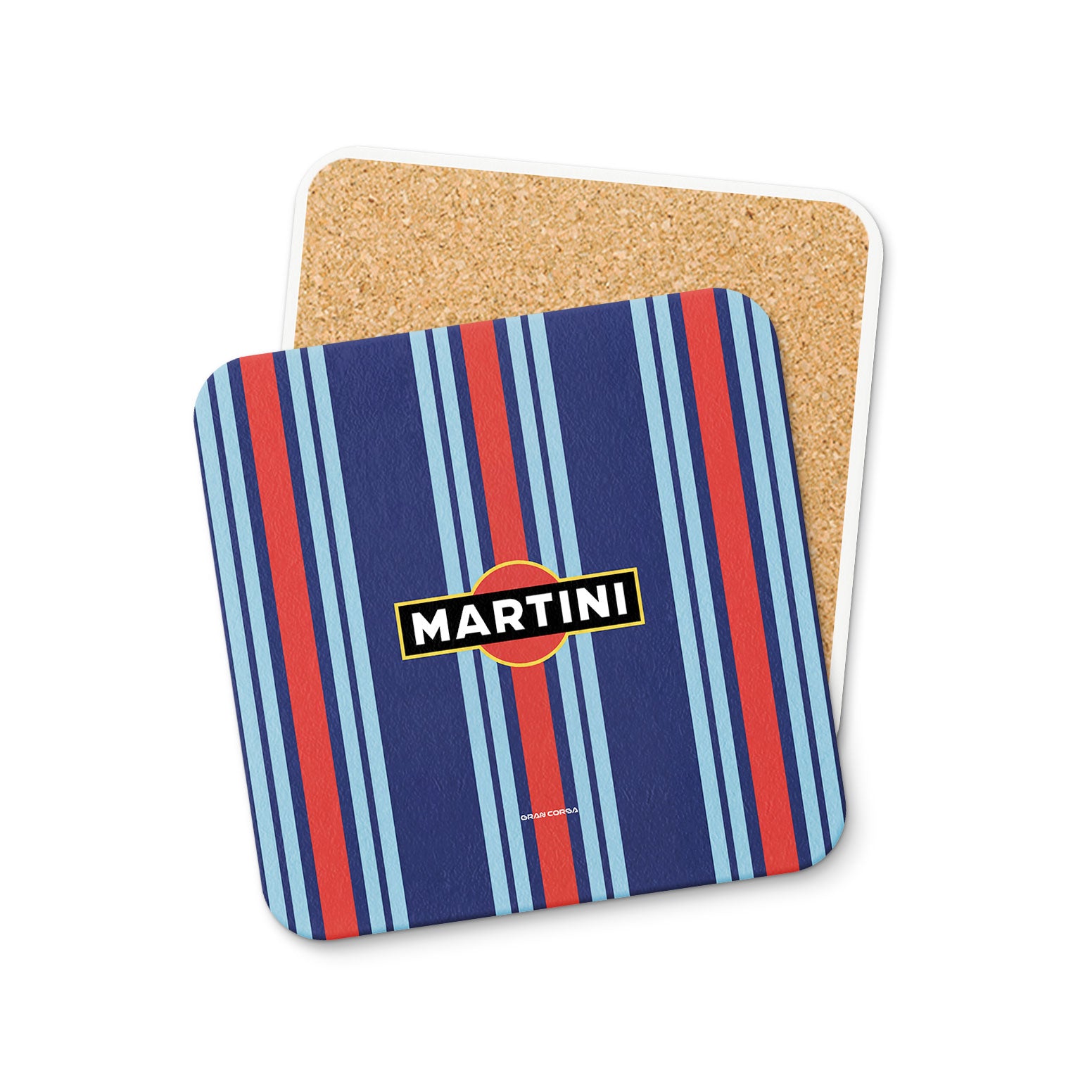 Martini Porsche Coaster – Classic Racing Stripes Drinkware for Table Protection