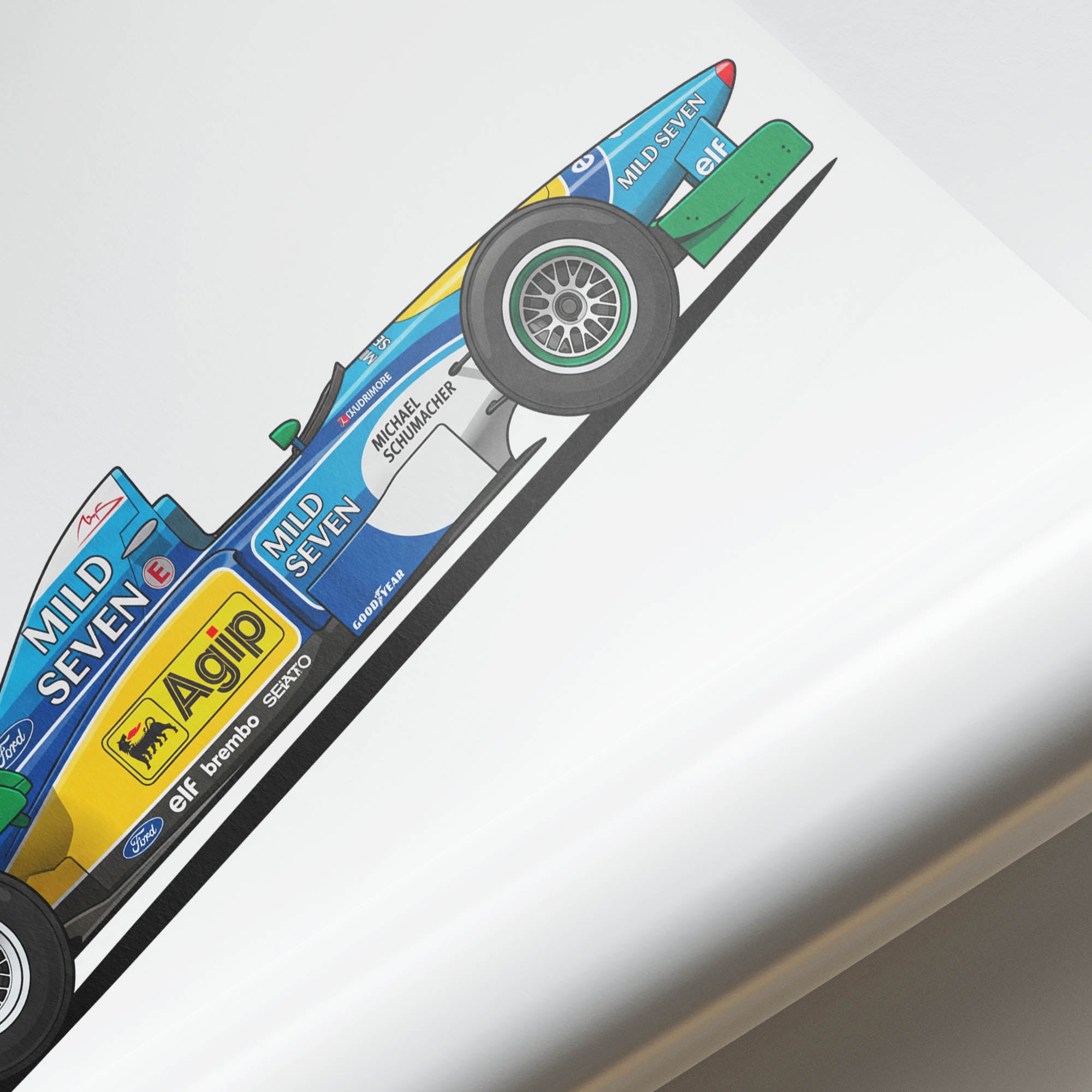 1995 Benetton B195 Michael Schumacher – Car Print (Side)