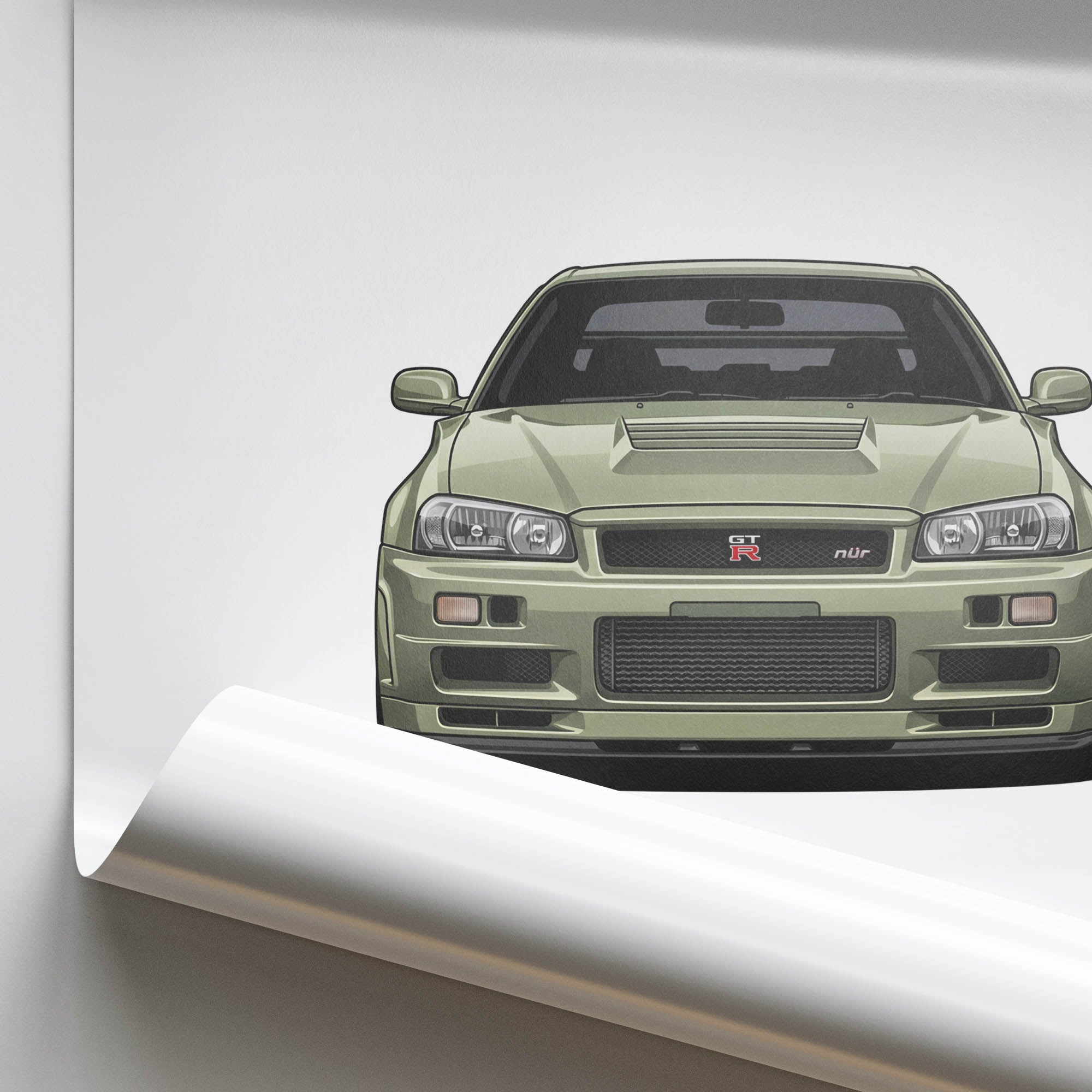 2001 Nissan Skyline GT R R34 M Spec N R – Car Print (Front)