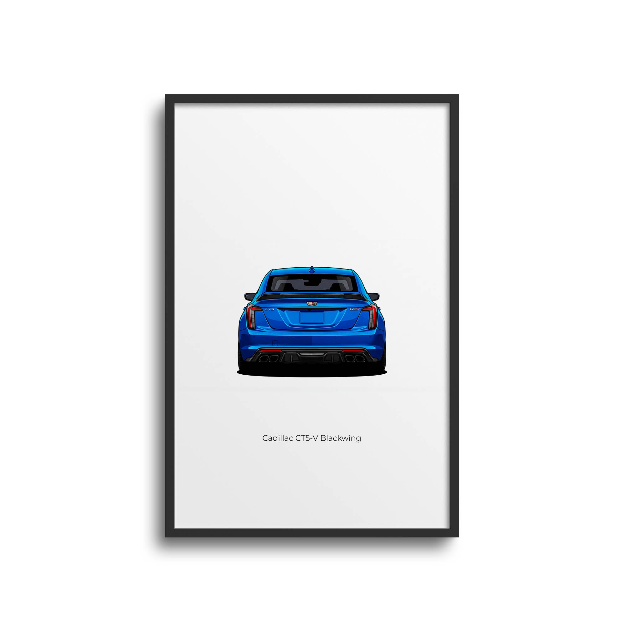 2023 Cadillac Ct5 V Blackwing Electric Blue Back View Poster
