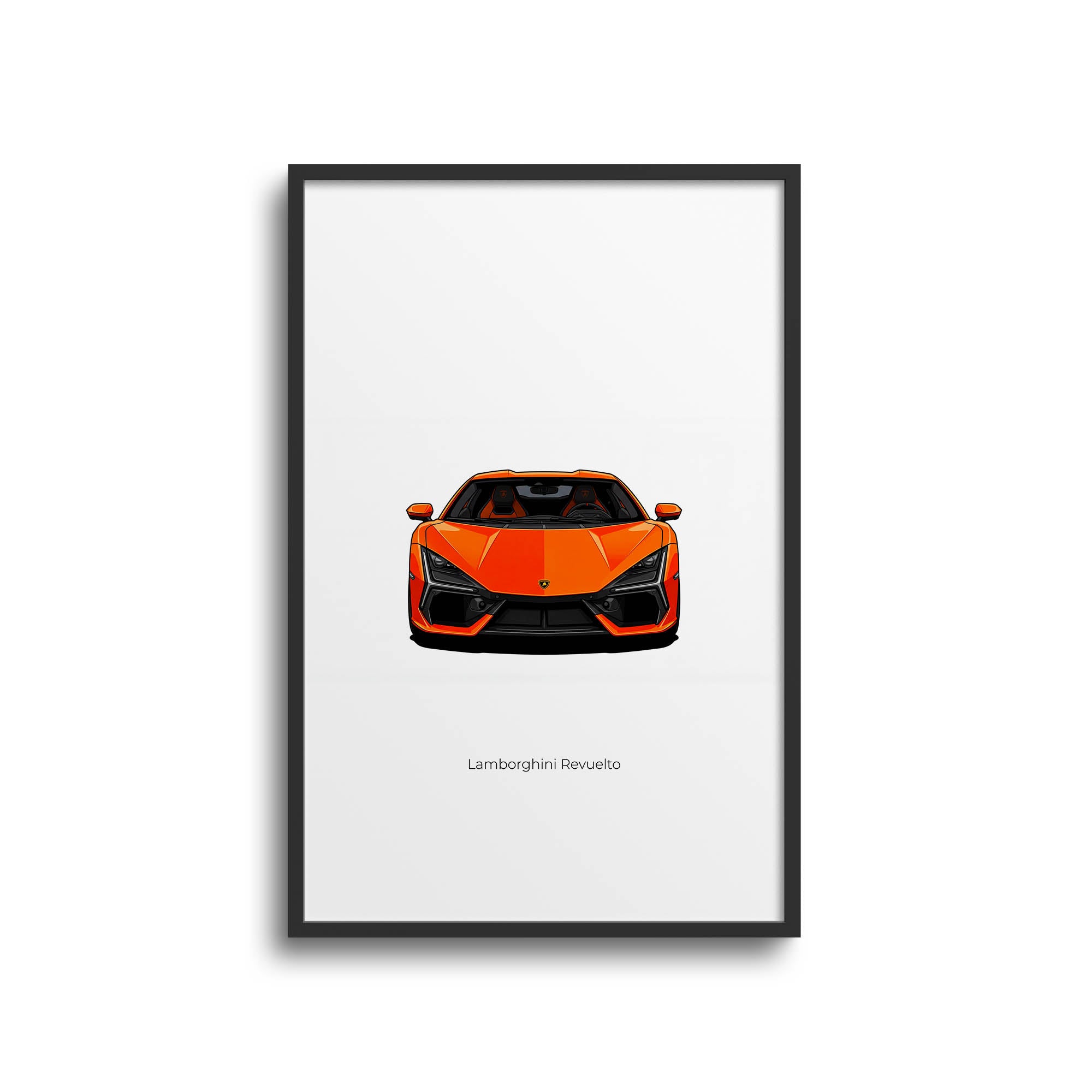 Lamborghini Revuelto Poster - 2024 Orange Sports Car Wall Decor Print