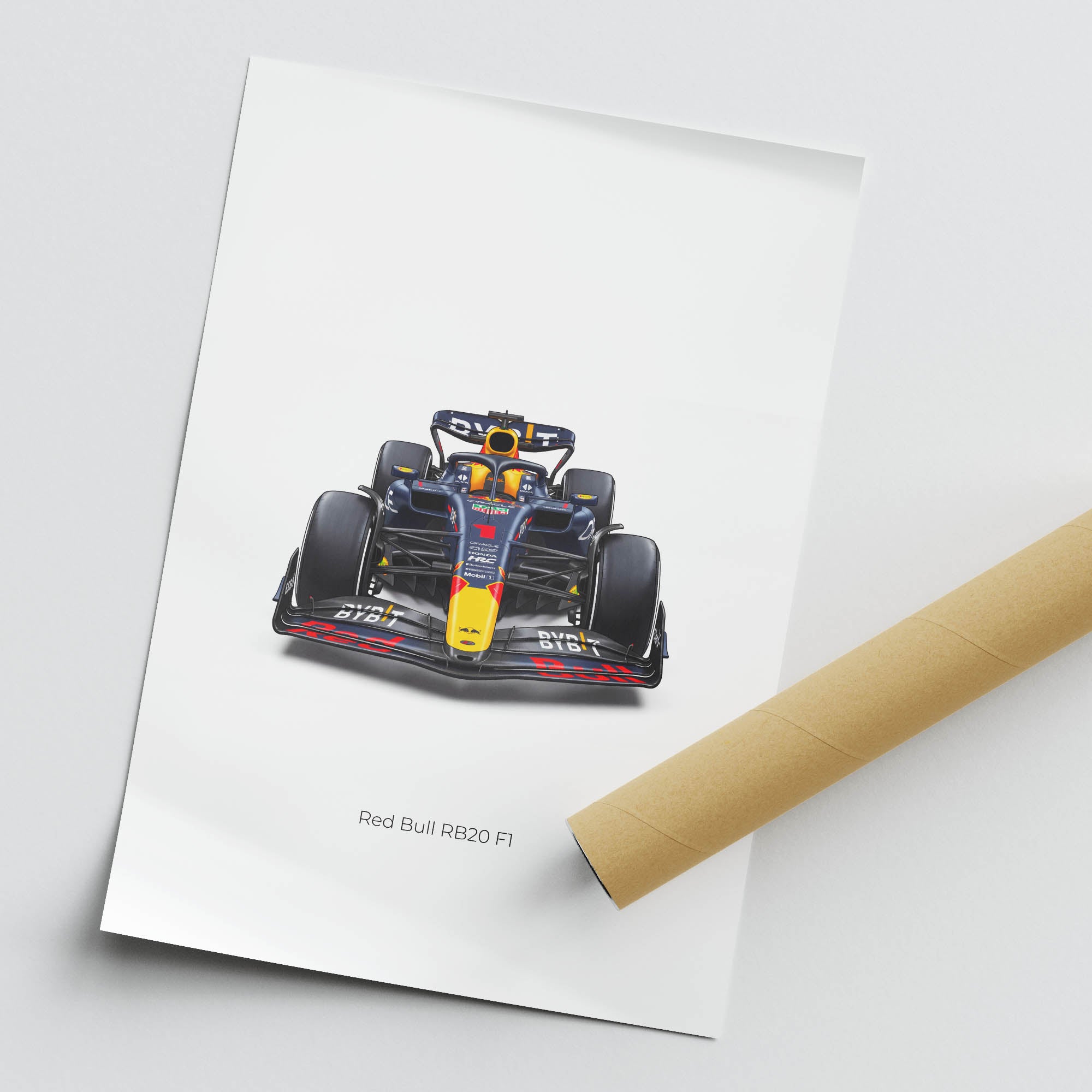 2024 Red Bull RB20 Max Verstappen Navy – Car Print (Front)