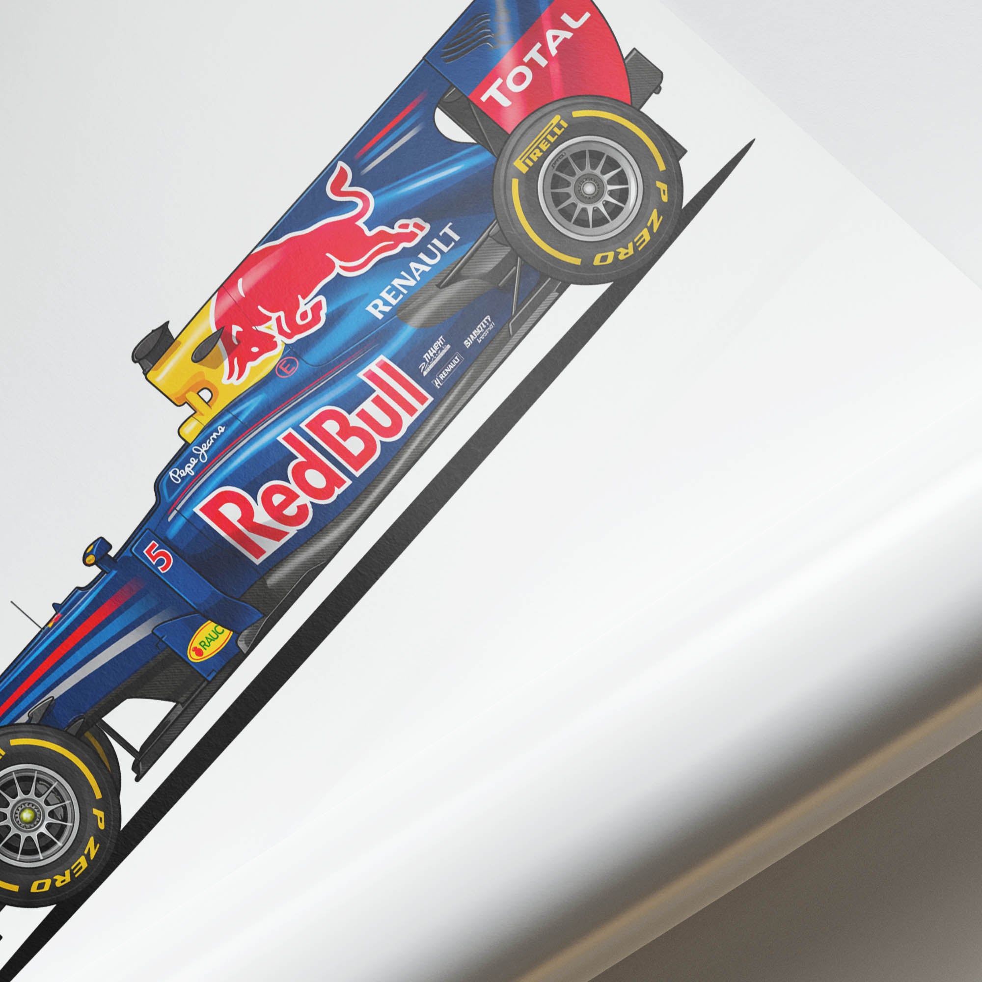 2010 Red Bull RB6 Sebastian Vettel Blue – Car Print (Side)