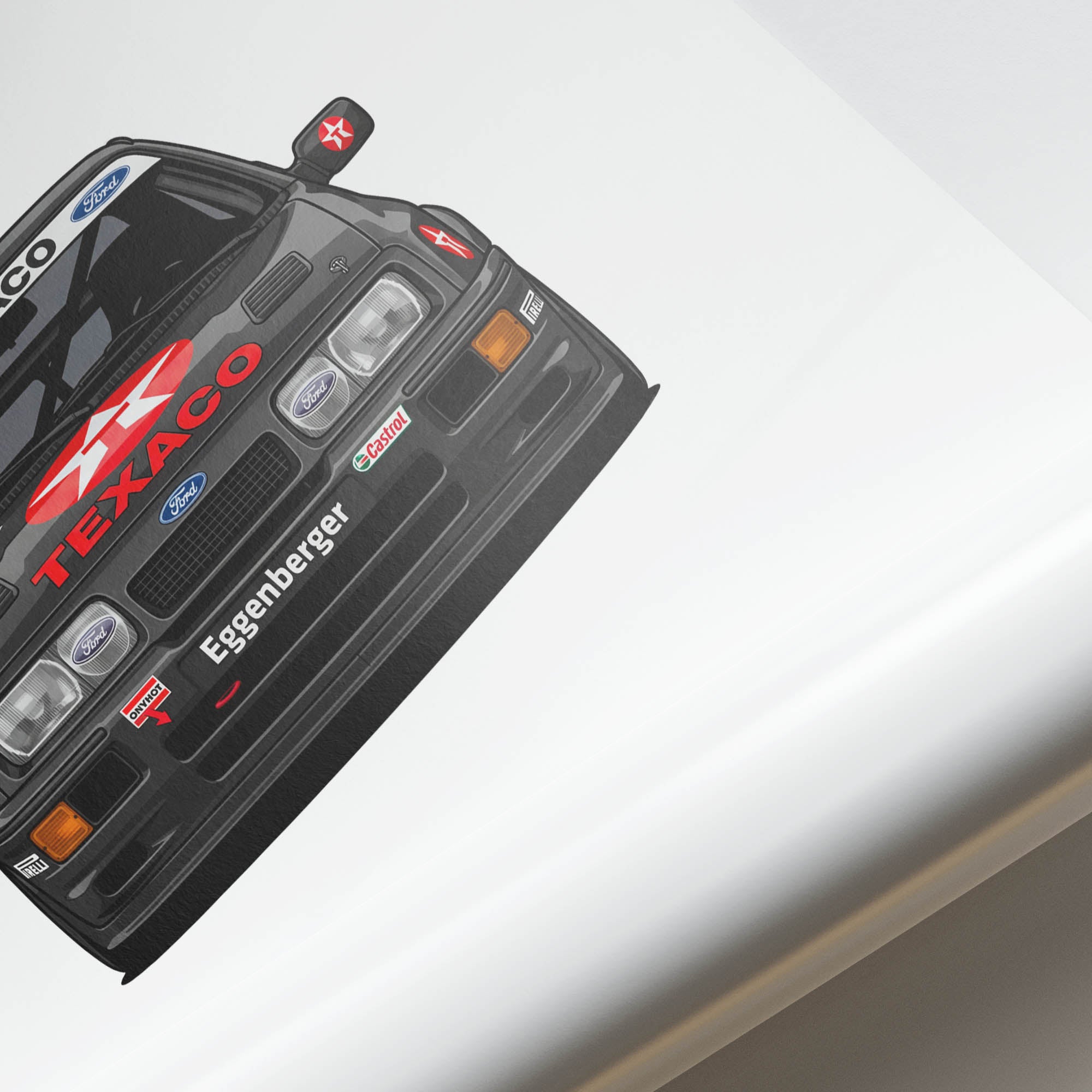 Ford Sierra Rs500 Poster - Classic Car Print With Eggenberger Texaco Black Livery