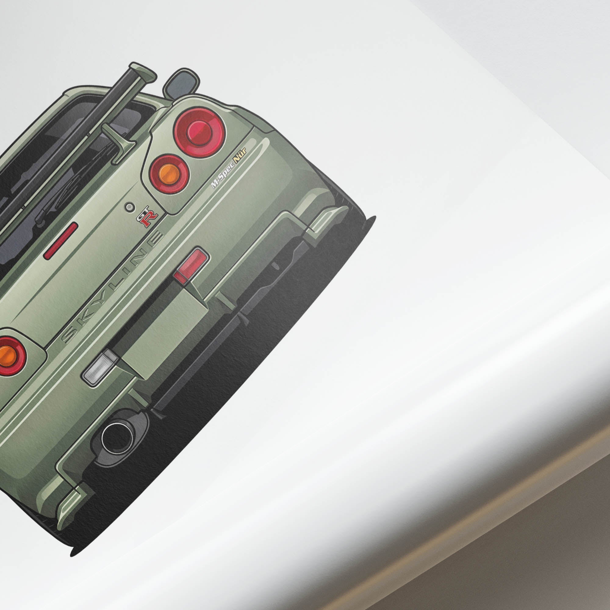 2001 Nissan Skyline GT R R34 M Spec N R – Car Print (Back)