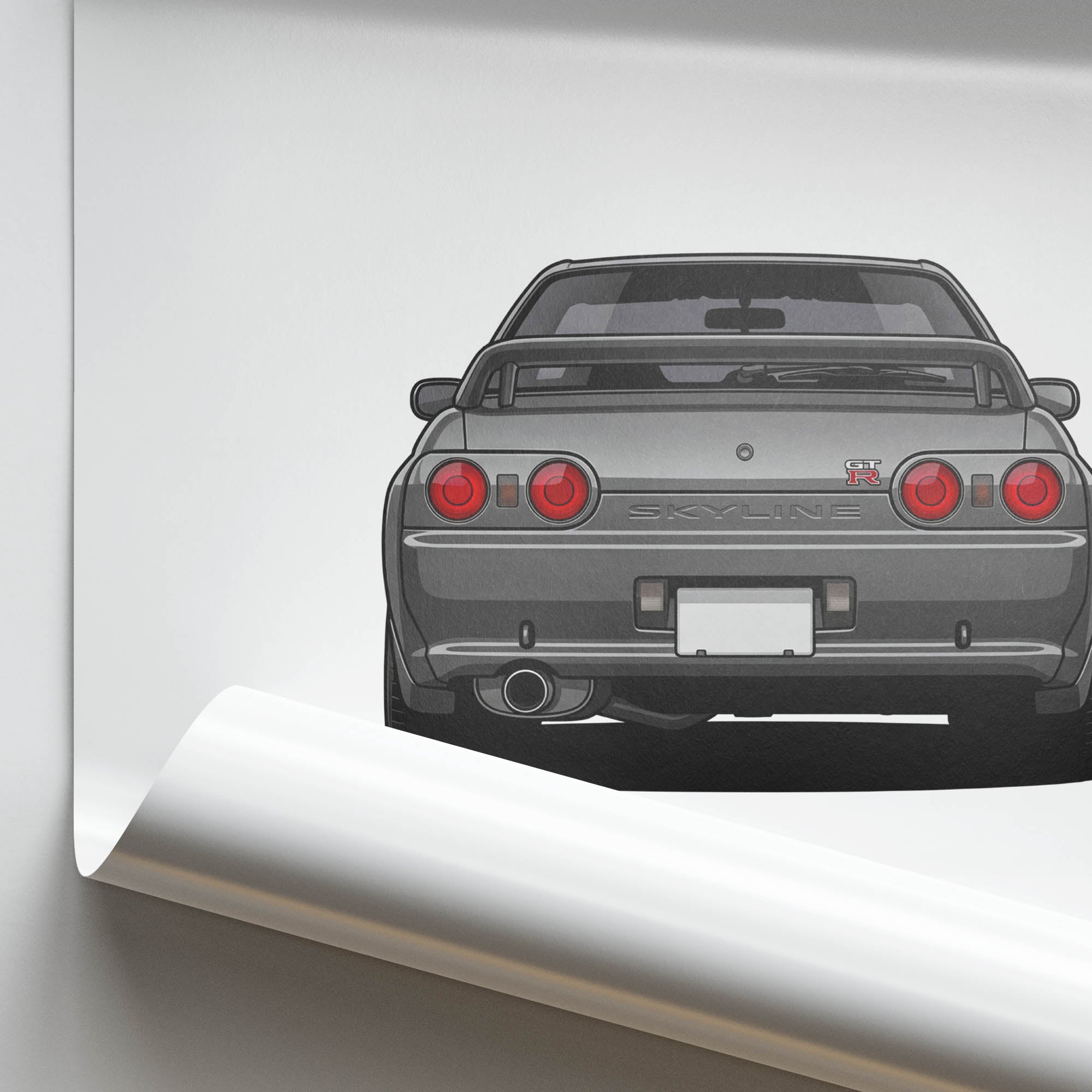 1989 Nissan Skyline GT R R32 Gun – Car Print (Back)
