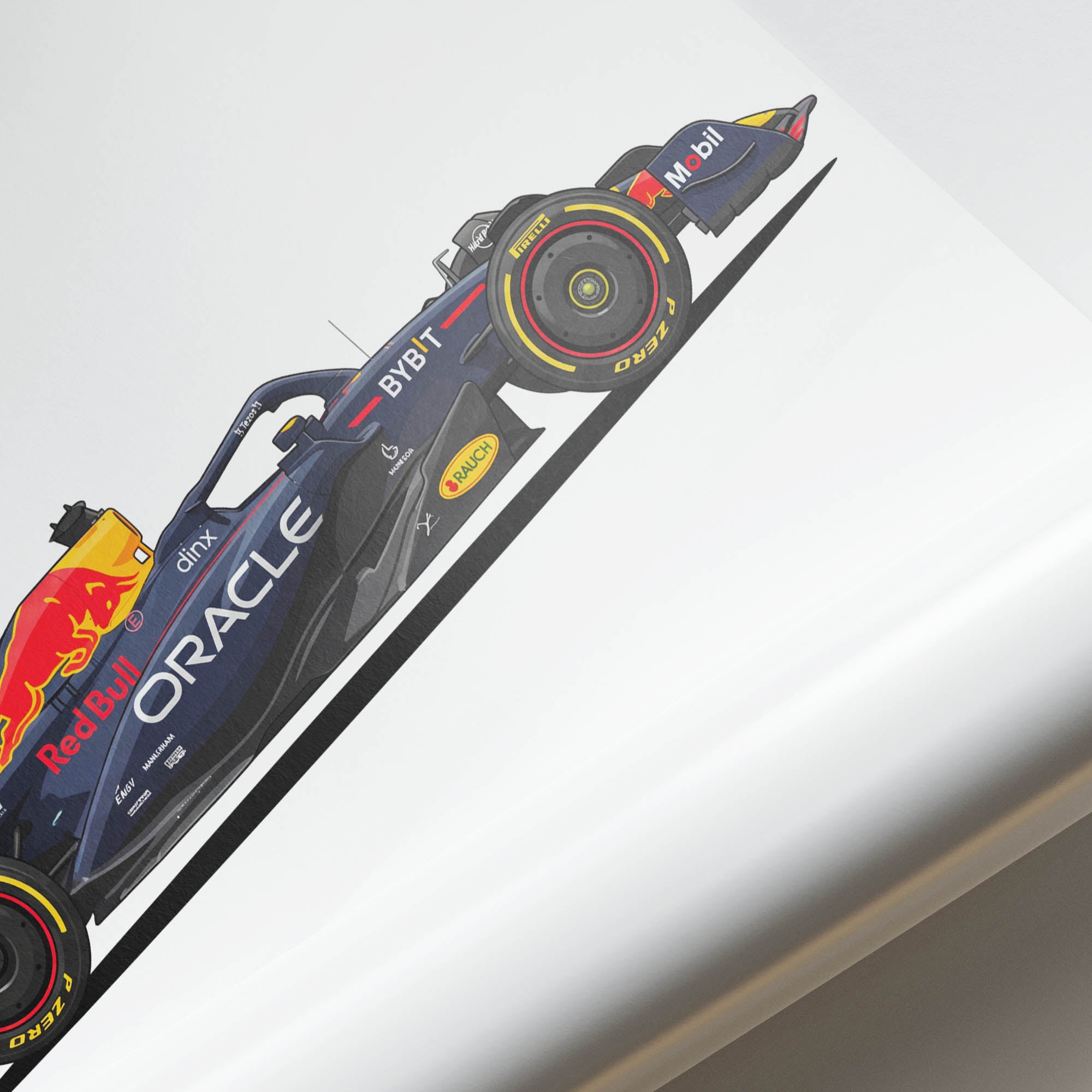 2024 Red Bull RB20 Max Verstappen Navy – Car Print (Side)