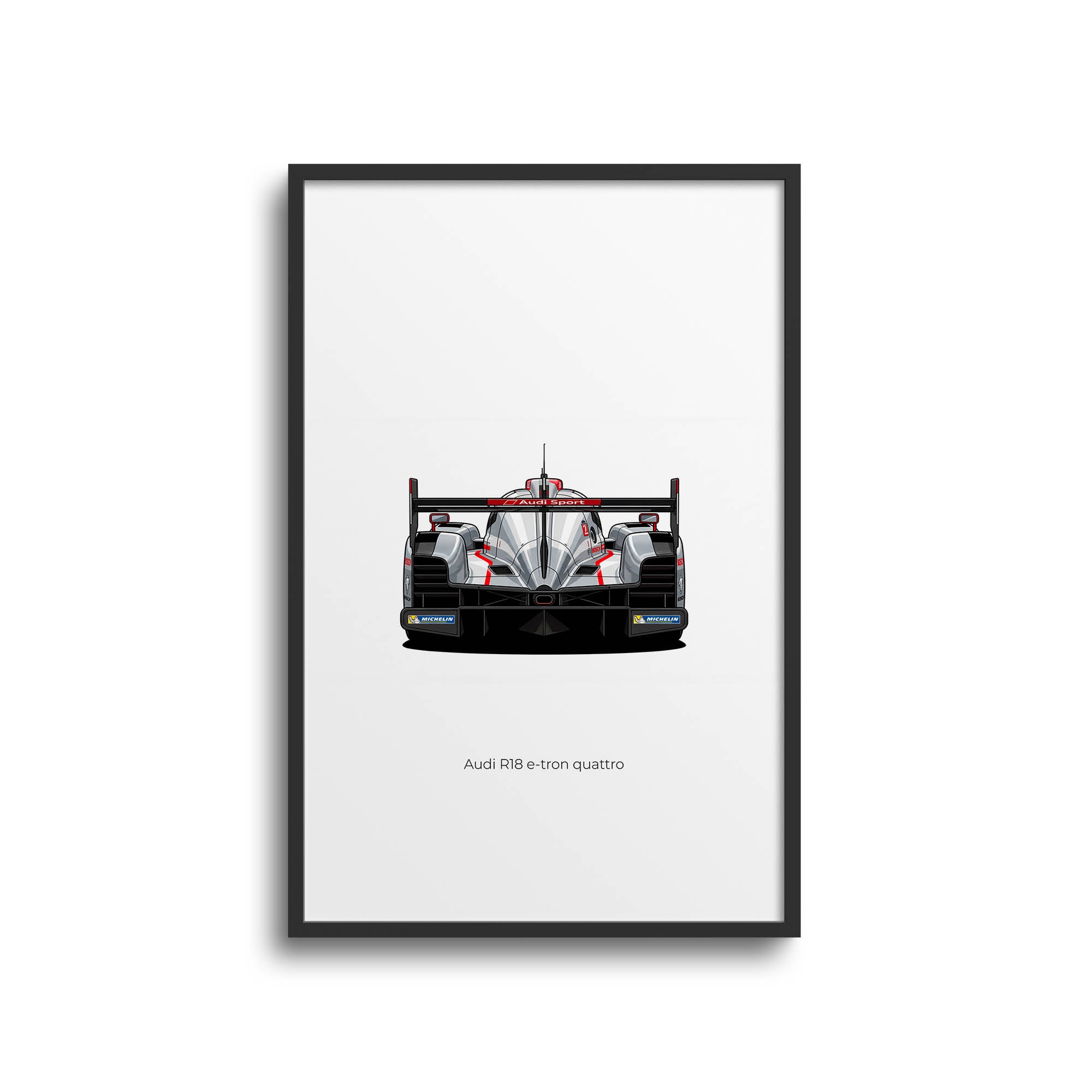 Audi R18 Poster – 2012 Audi Sport Print | Silver White Livery Racing Car Art
