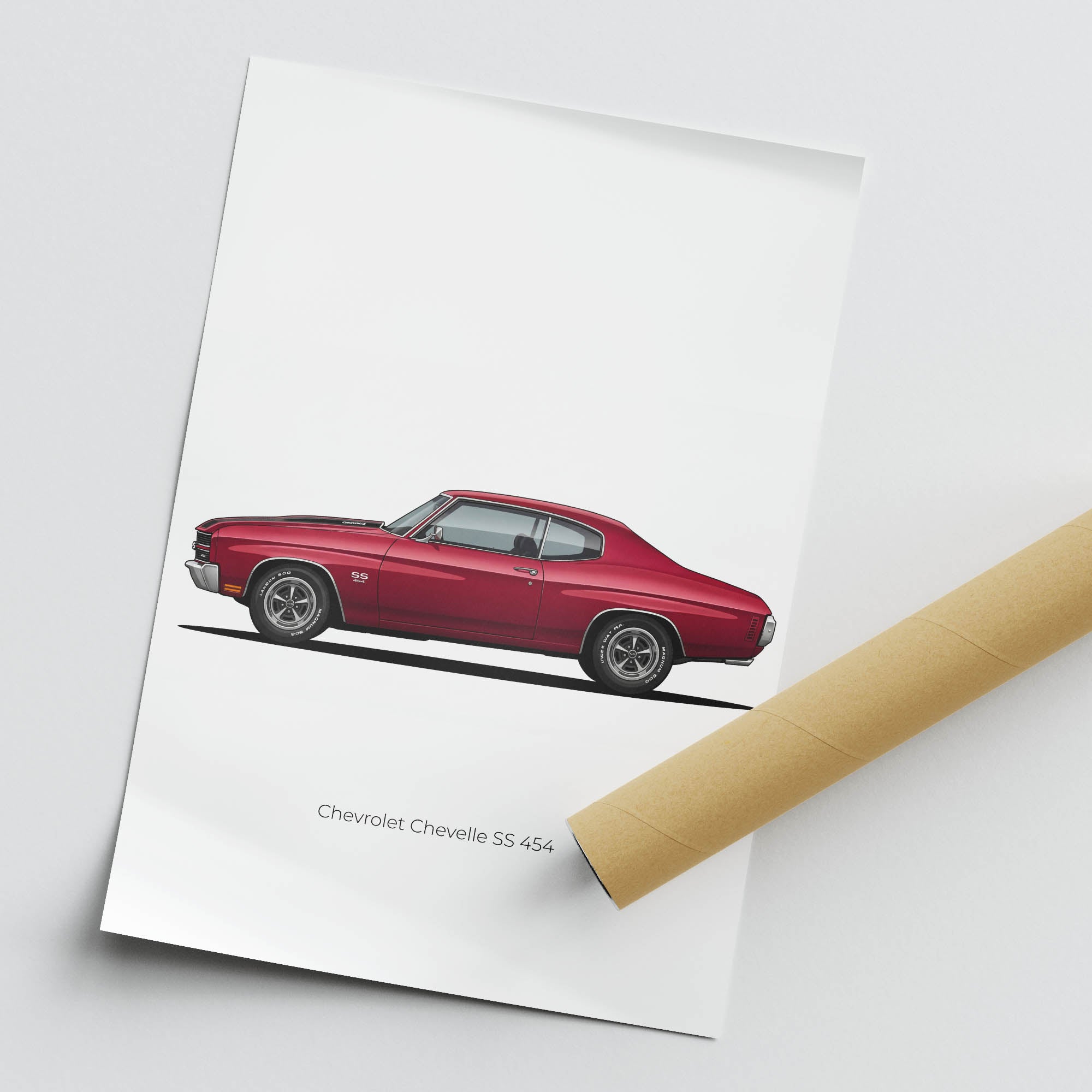 1970 Chevrolet Chevelle SS 454 Cranberry – Car Print (Side)