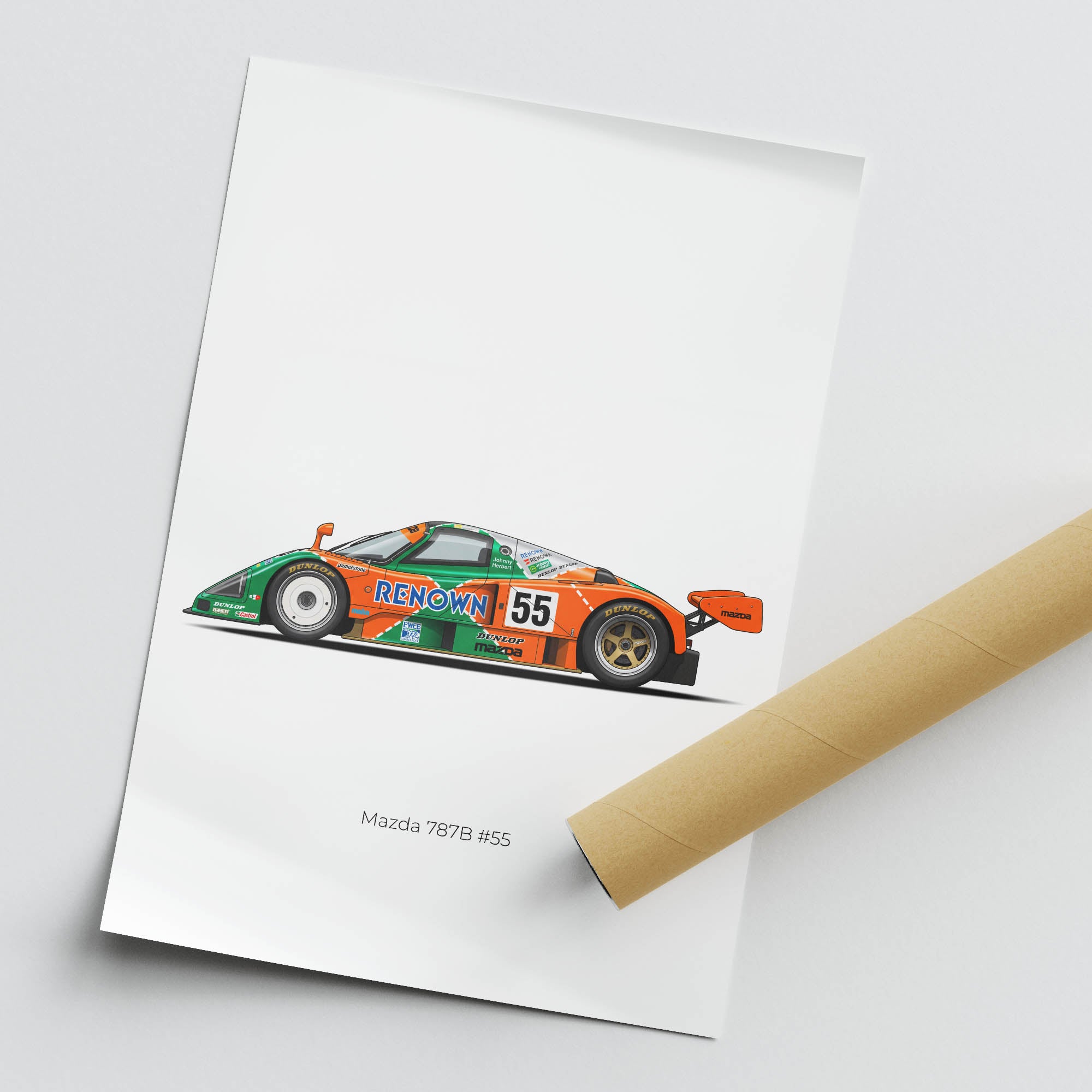 1991 Mazda 787B 55 Johnny Herbert – Car Print