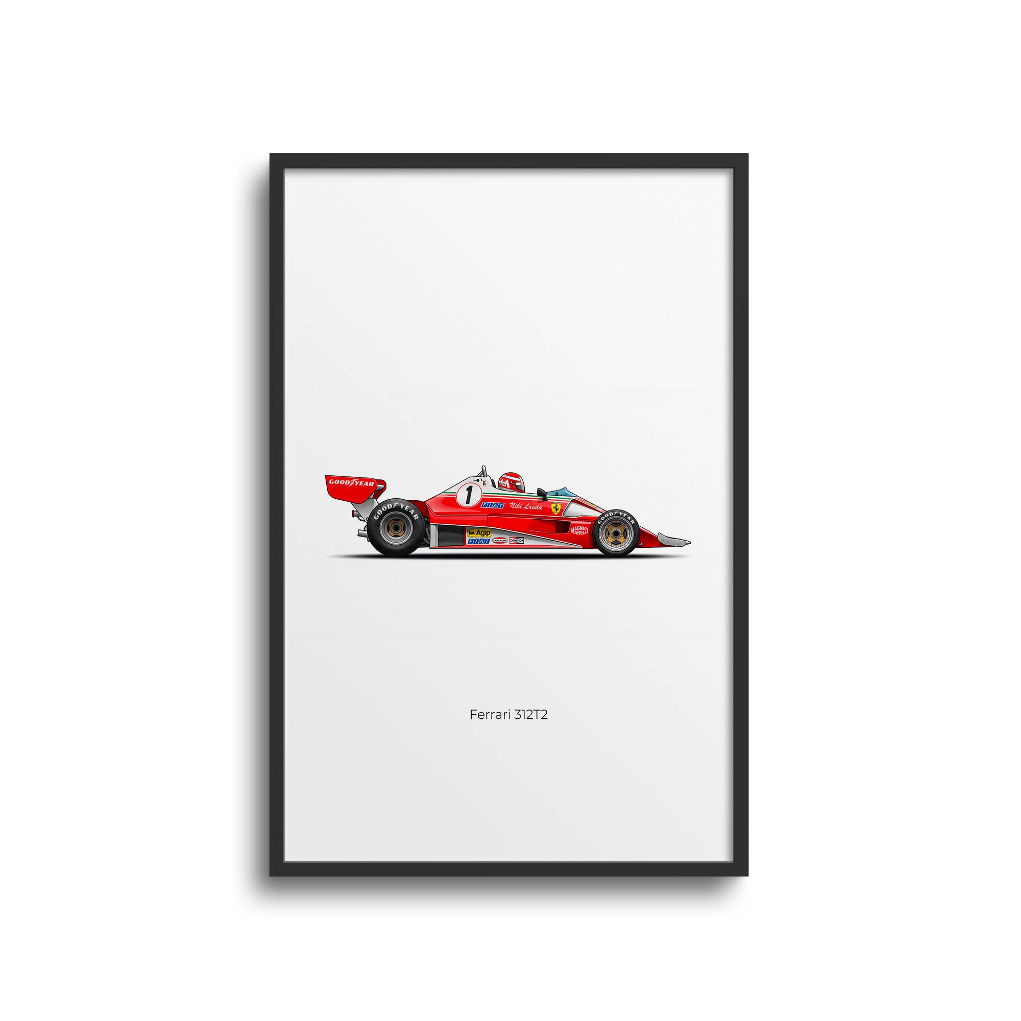 1977 Ferrari 312T2 Niki Lauda – Car Print (Side)