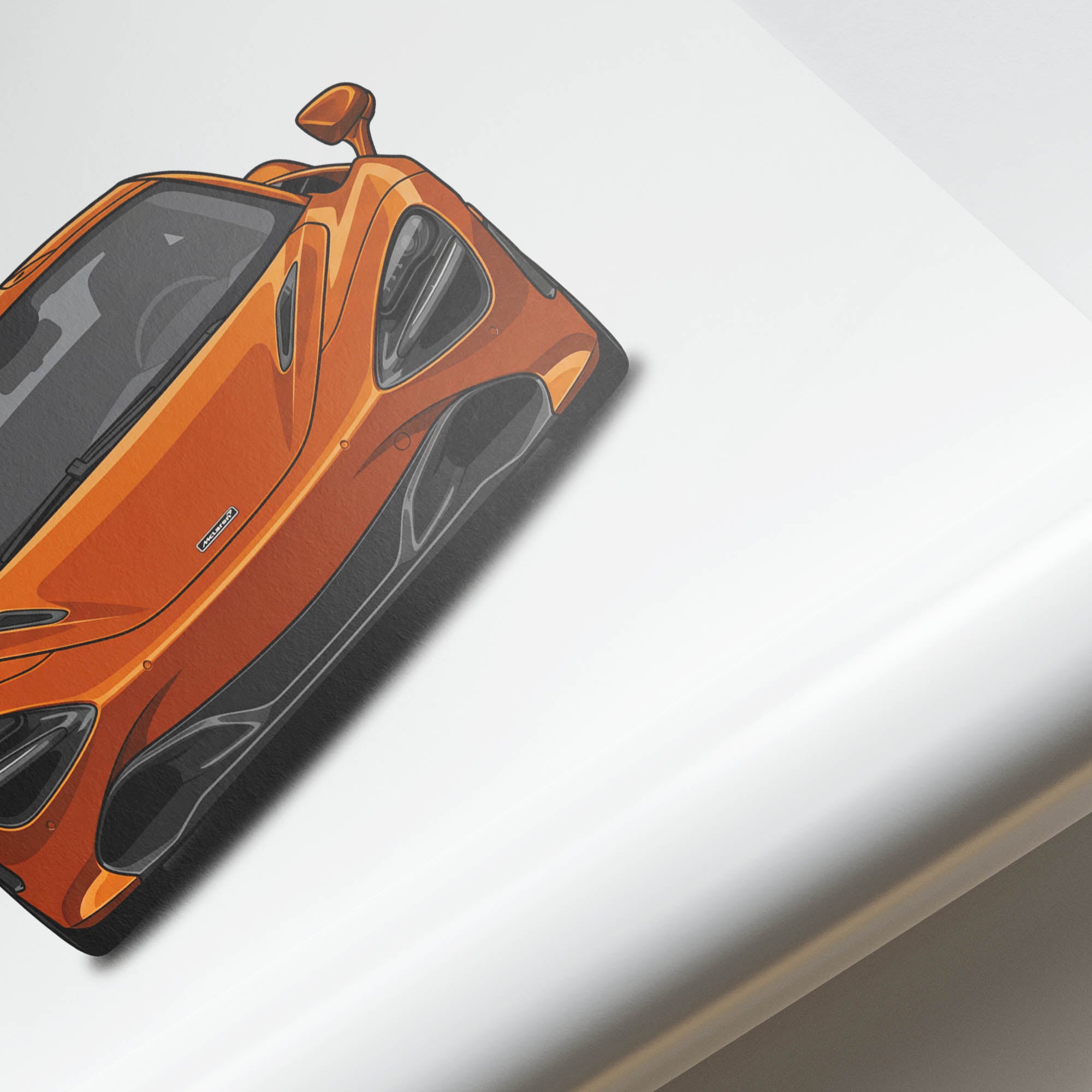 Mclaren 720S Poster – 2017 Azores Orange Front View Sports Car Print