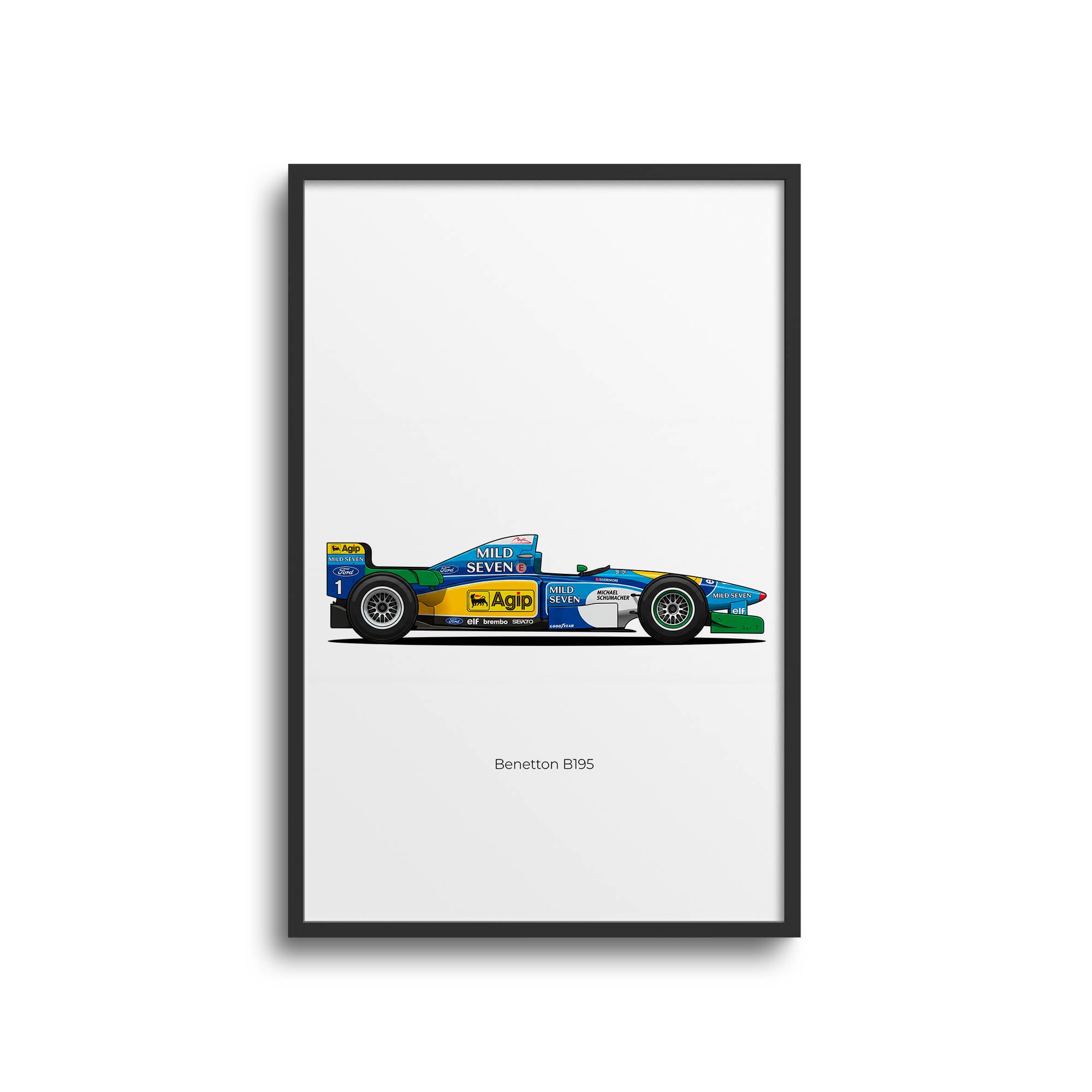 1995 Benetton B195 Michael Schumacher – Car Print (Side)